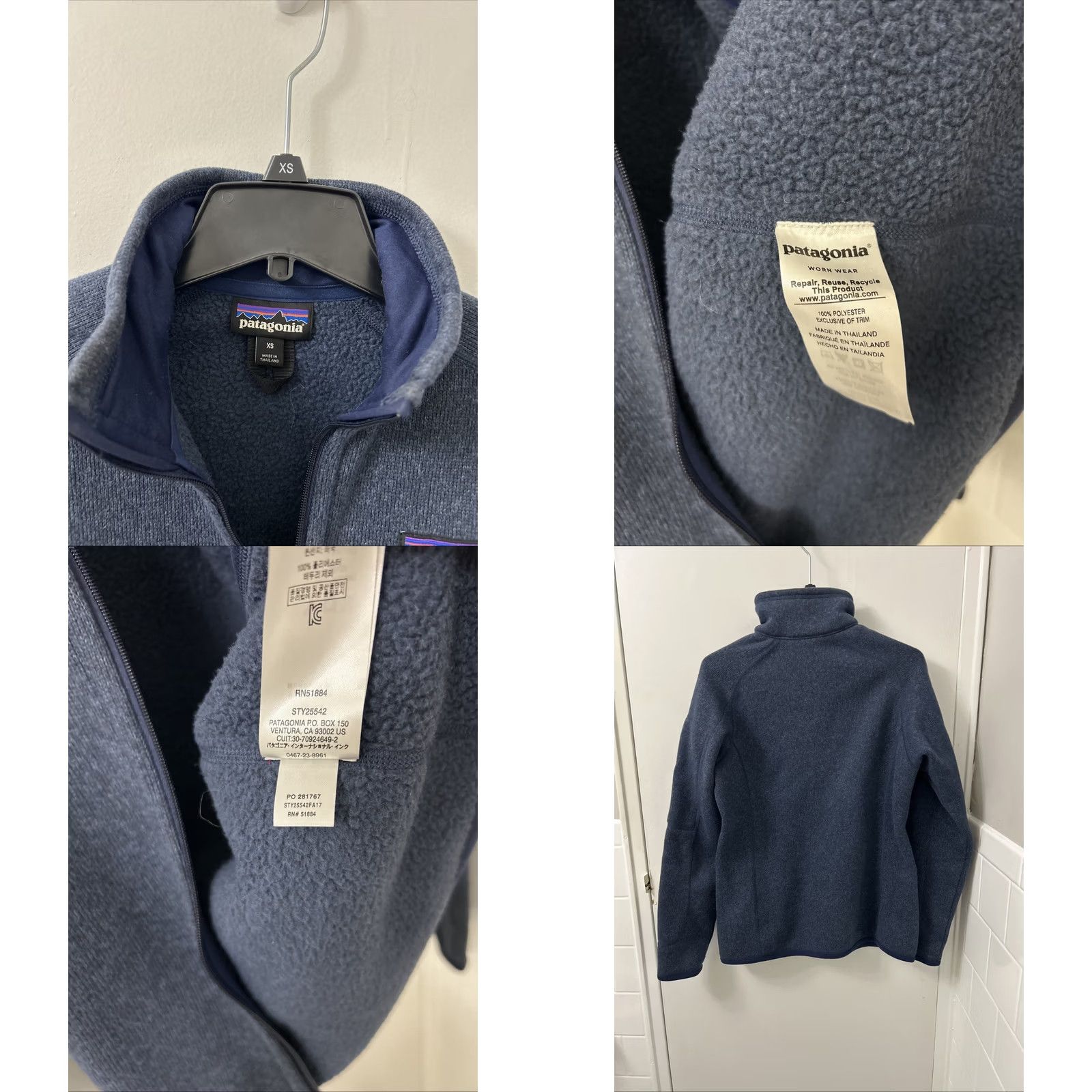 Patagonia Patagonia Better Sweater Jacket Womens XS Blue Fleece Full Zip Patagonia 25542 FA17 Woman Regular Long Sleeve Solid Blue Size XS / US 0-2 / IT 36-38 - 8 Thumbnail
