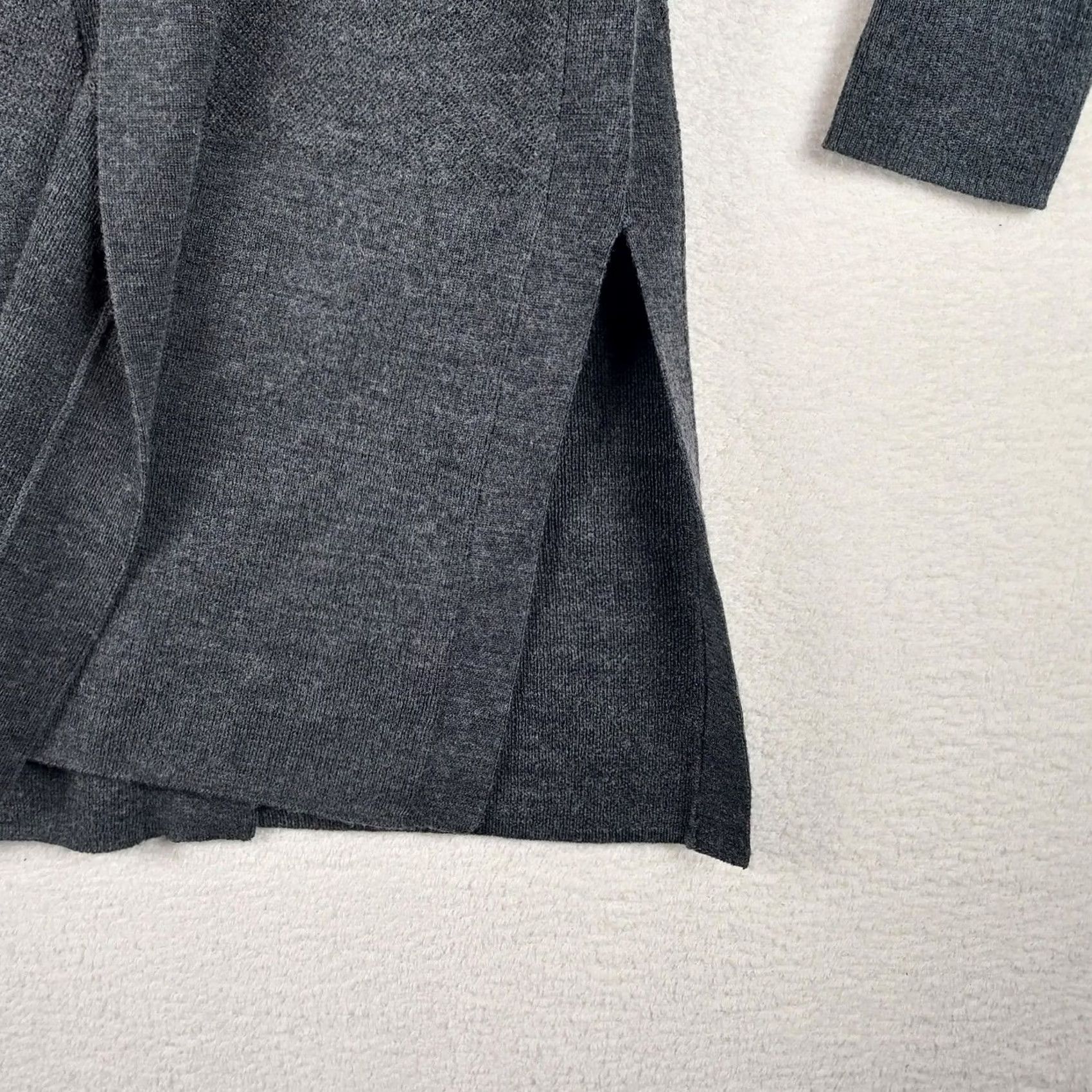 Vintage Adrienne Vittadini Cardigan XS Black Merino Wool Long Open Front Women Regular Classic Sweater Size XS / US 0-2 / IT 36-38 - 3 Thumbnail