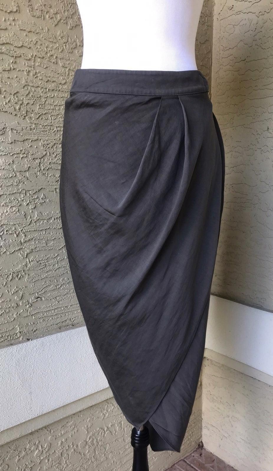 Designer Lundstrom Wrap Midi Skirt Size 28" / US 6 / IT 42 - 2 Thumbnail