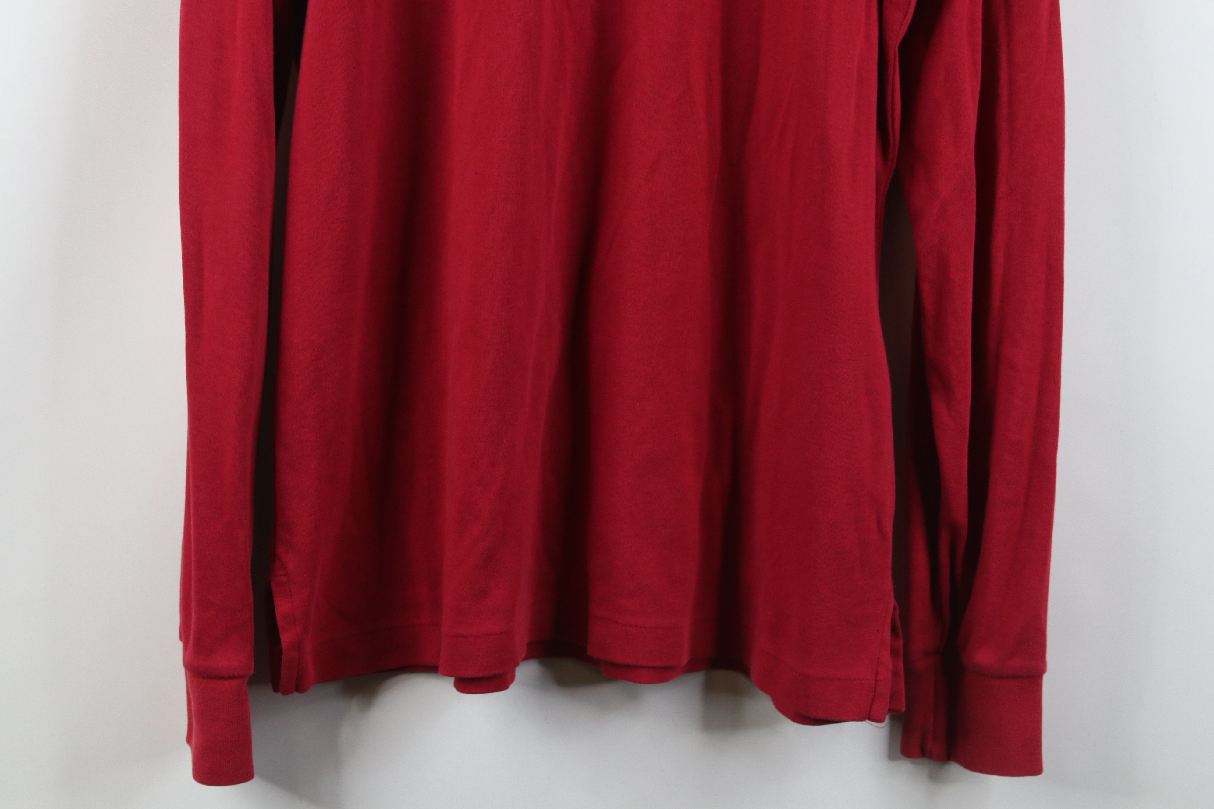 Lands' End Vintage 90s Lands End Soft Cotton Long Sleeve Polo Shirt Red Size US L / EU 52-54 / 3 - 14 Thumbnail