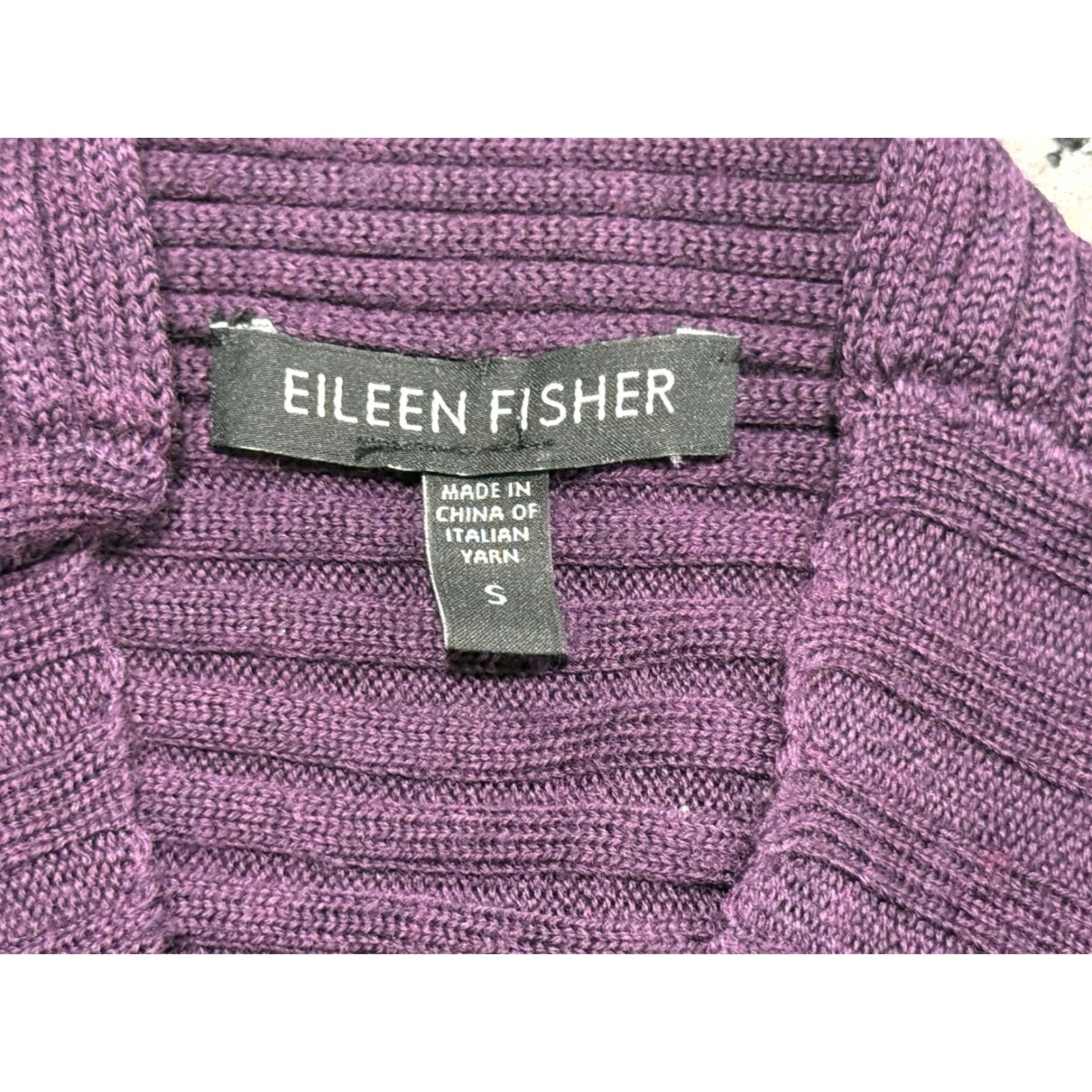 Eileen Fisher EILEEN FISHER Cardigan Open Knit 100% Merino Wool Purple Womens Small Size S Idaho? (Wait) Size S / US 4 / IT 40 - 4 Thumbnail