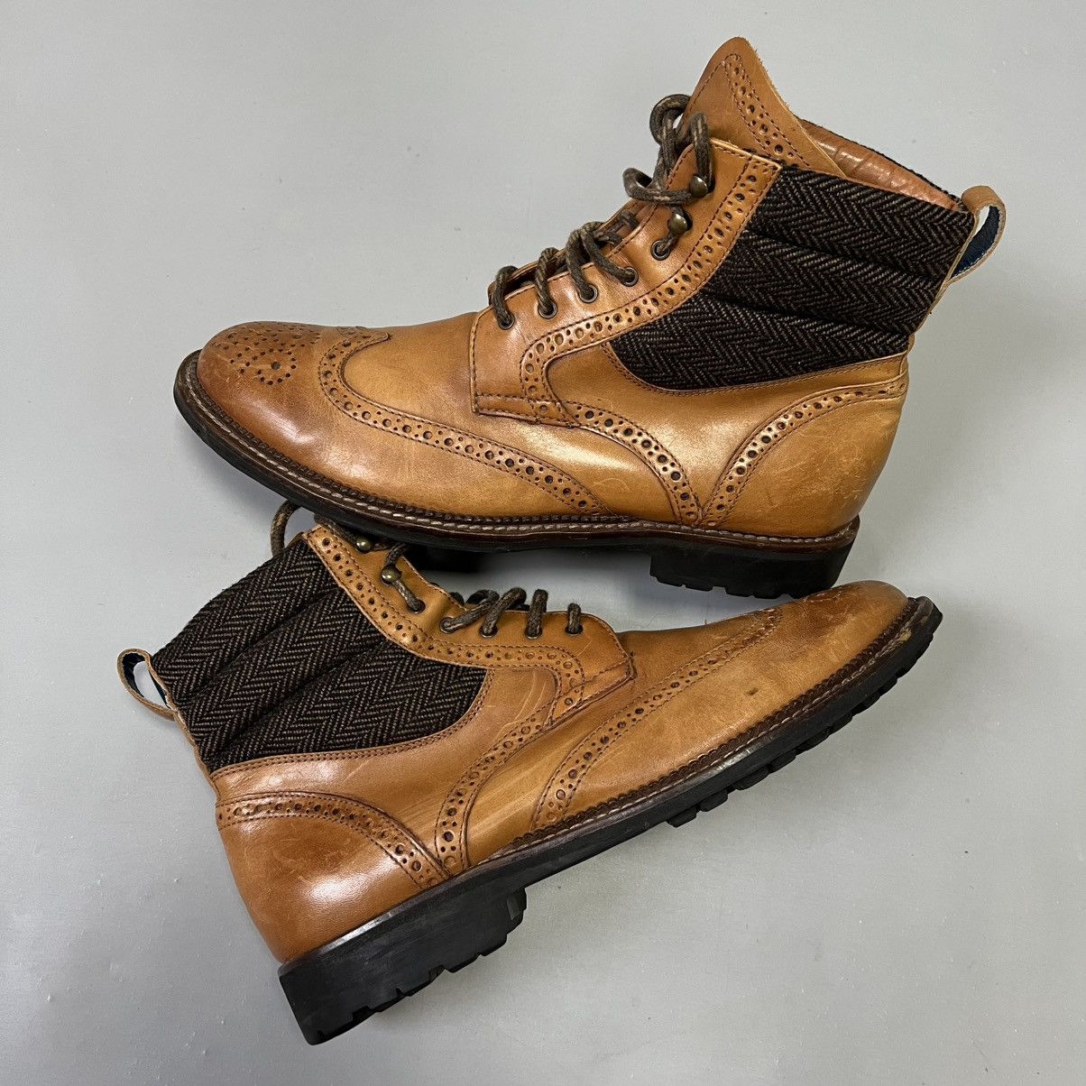 Leather Leather Brogue Boots Cowboy y2k D.H. Pollak boots Vibram men Size US 7.5 / EU 40-41 - 1 Thumbnail