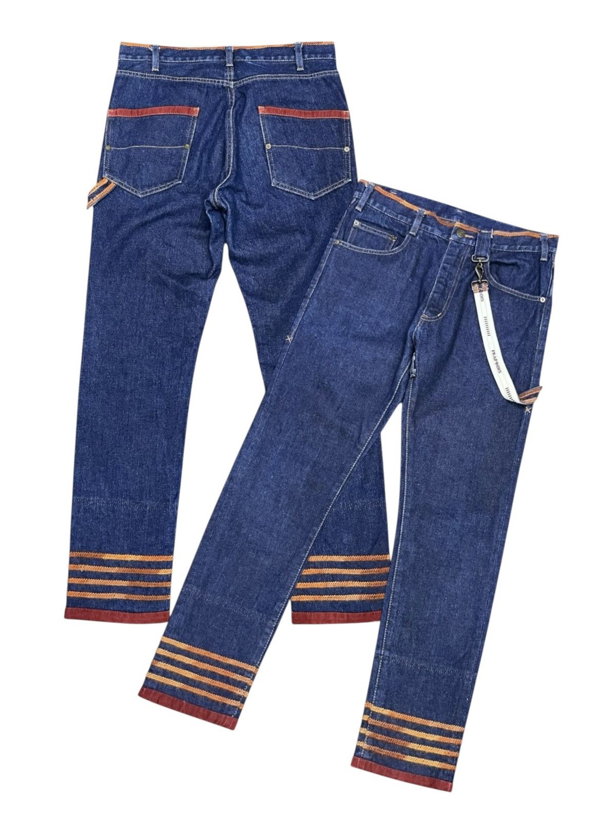 Frapbois Frapbois Harajuku Suspender Jeans Y2K Street Grail Rare Size US 29 - 1 Thumbnail