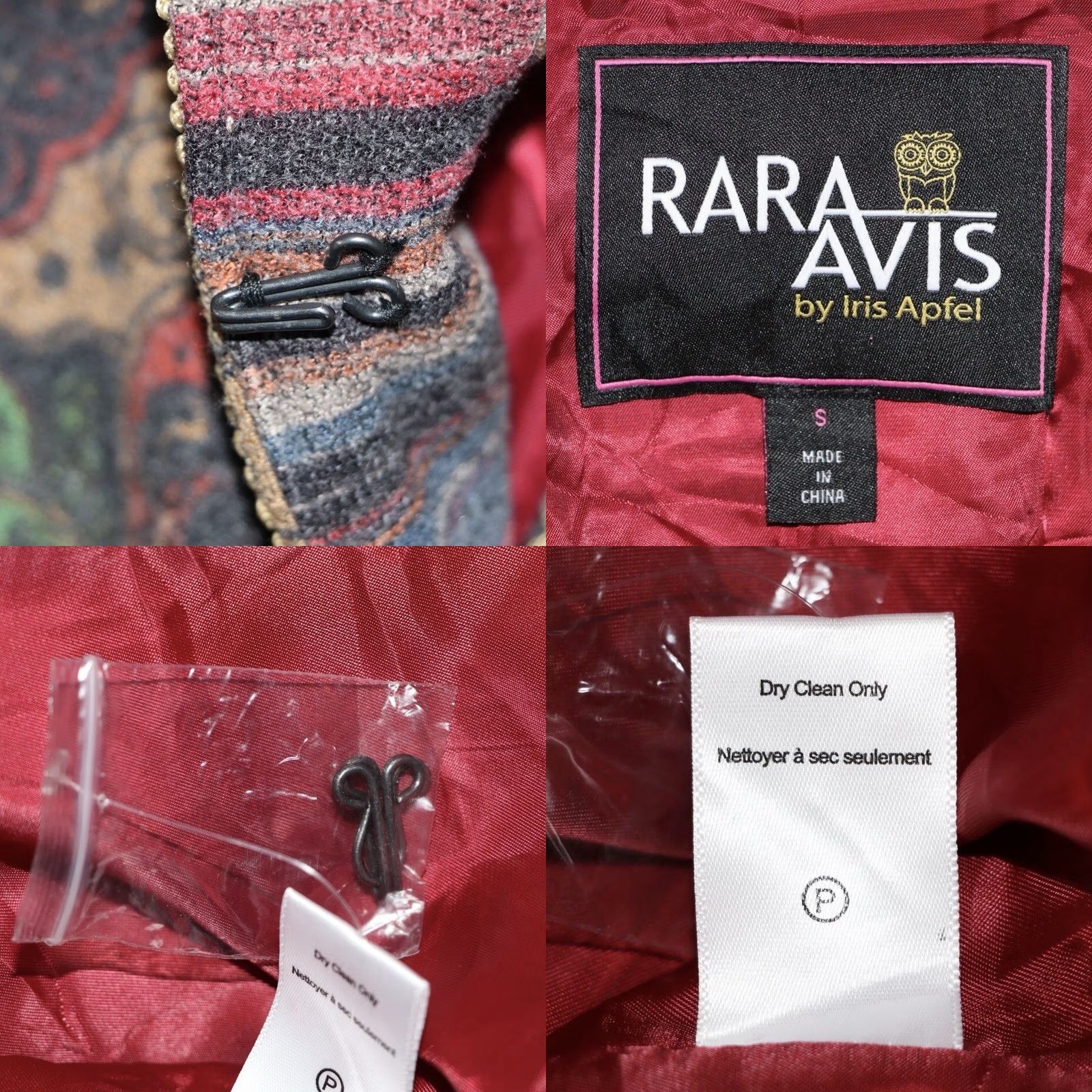 Vintage VINTAGE Rara Avis Patchwork Coat by Iris Apfel Women’s Boho Luxe Multiprint Coat S Multicoloured Patchwork Womens Cleaned? Size S / US 4 / IT 40 - 8 Thumbnail