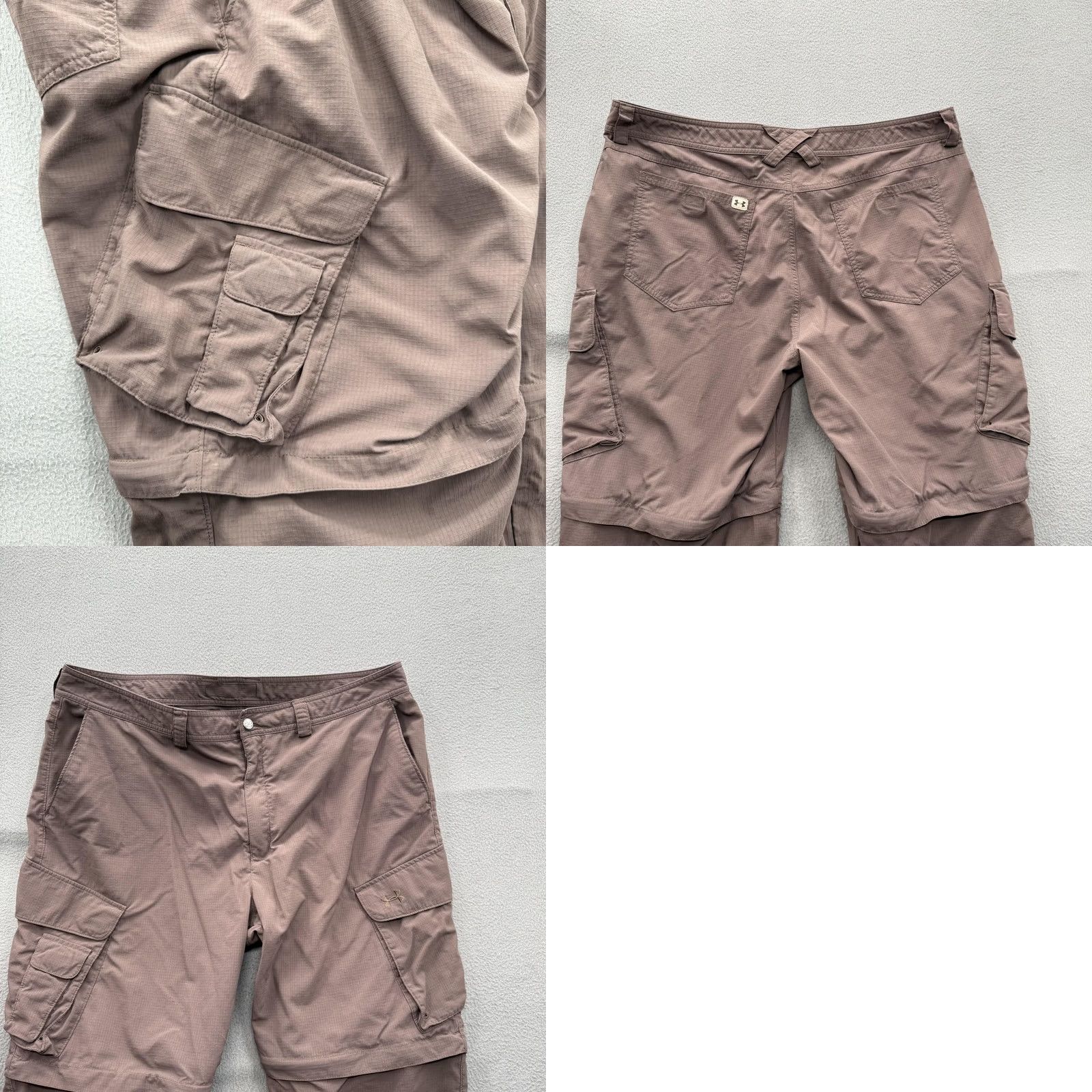 Under Armour Under Armour Pants Mens 38x31 Brown Convertible Cargo Hiking Nylon Quick Dry Size US 38 / EU 54 - 8 Thumbnail