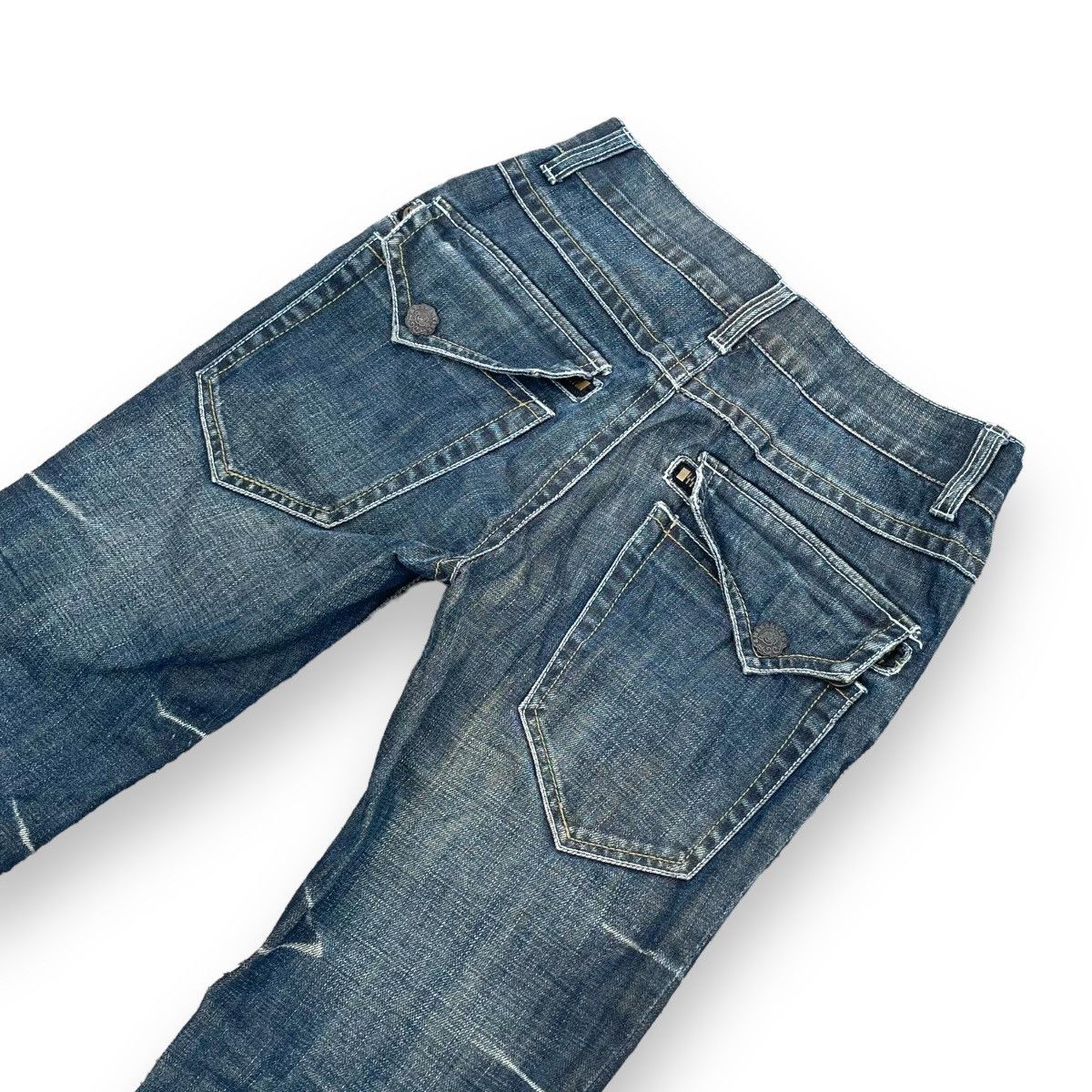 If Six Was Nine 🇯🇵 AMARANTINE "9 POCKETS" WASHED FlARE DENIM PANTS Size US 30 / EU 46 - 9 Thumbnail