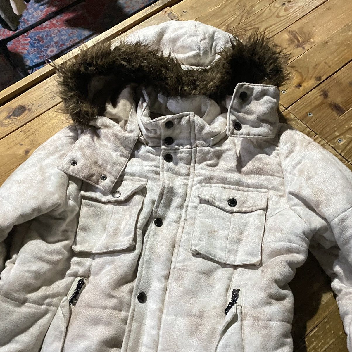 In The Attic Vintage "In The Attic" Dirt Style Fur Puffer Hooded Jacket Size US M / EU 48-50 / 2 - 17 Thumbnail