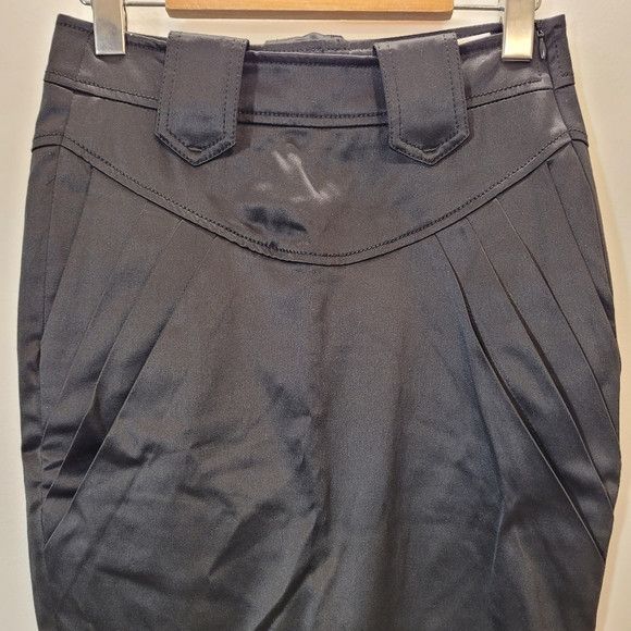 Other Fornarina Pencil Pleated Black Skirt Midi - Size Xs Size 26" / US 2 / IT 38 - 4 Thumbnail