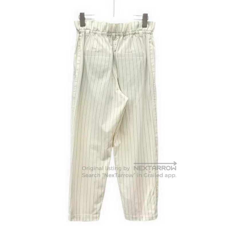 Brunello Cucinelli Brunello Cucinelli White Vertical Striped Cotton Casual Lo Size 26" / US 2 / IT 38 - 2 Thumbnail