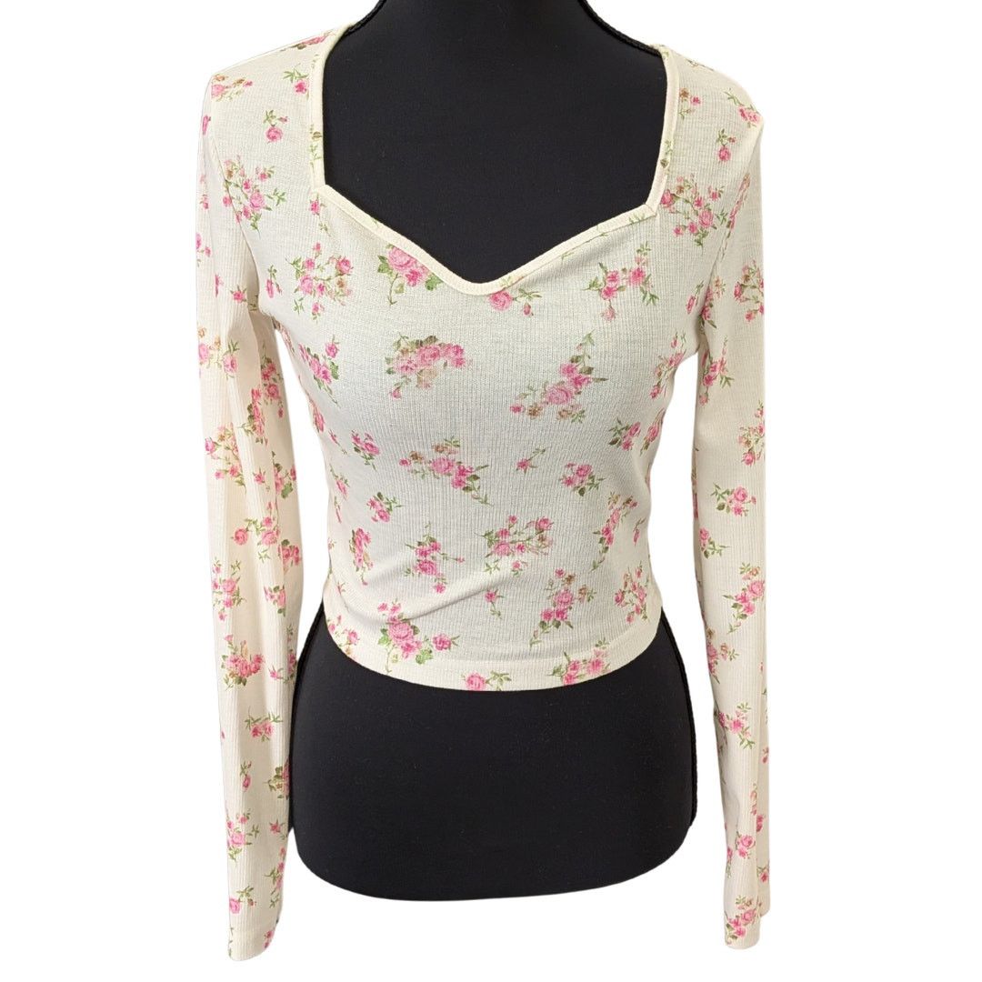 Shein Shein Cottagecore V-Scoop Neck Floral Top | Women's XS Size XS / US 0-2 / IT 36-38 - 1 Thumbnail