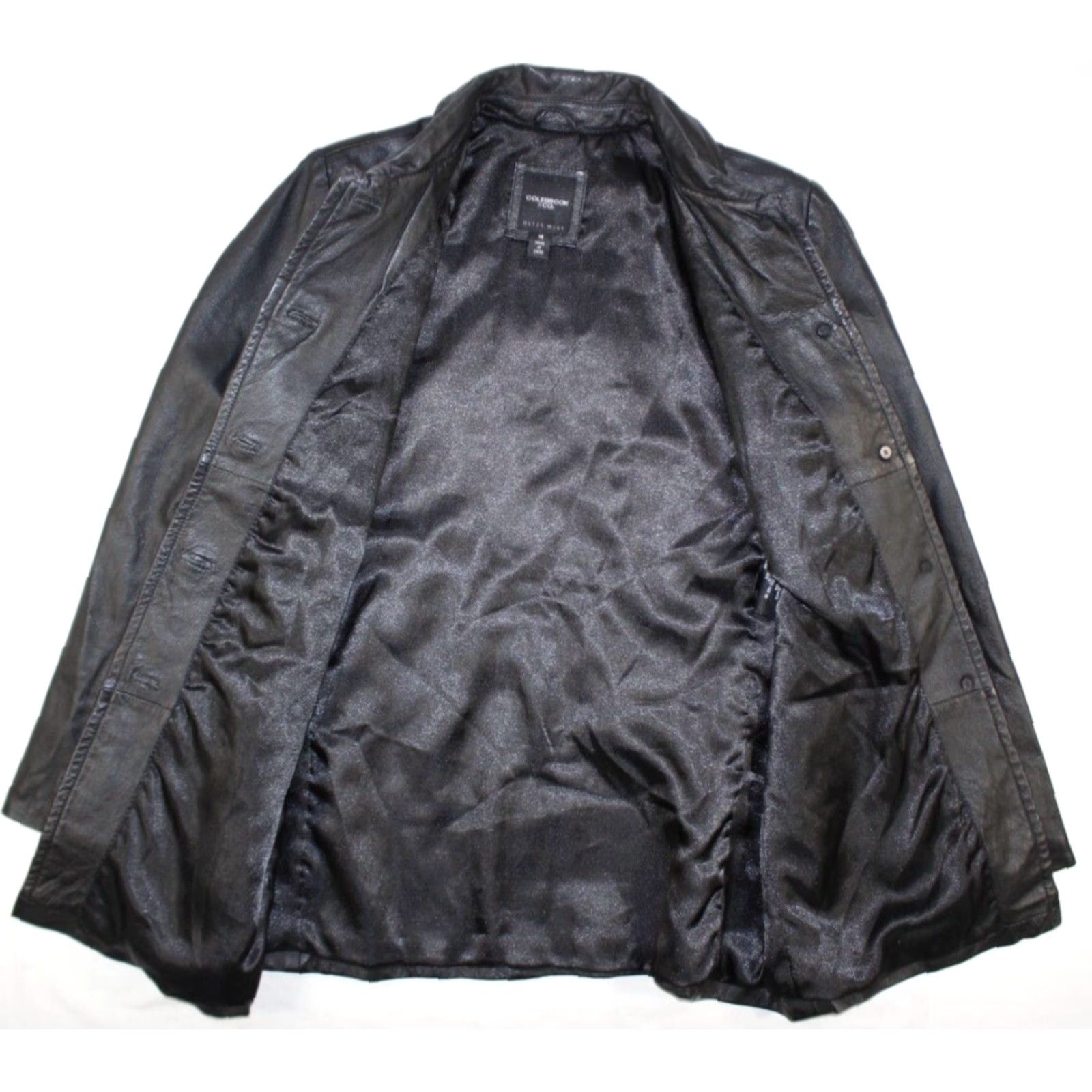 Vintage Colebrook & Co. Leather Coat Jacket Women's M Black Collared Lined Size M / US 6-8 / IT 42-44 - 3 Thumbnail