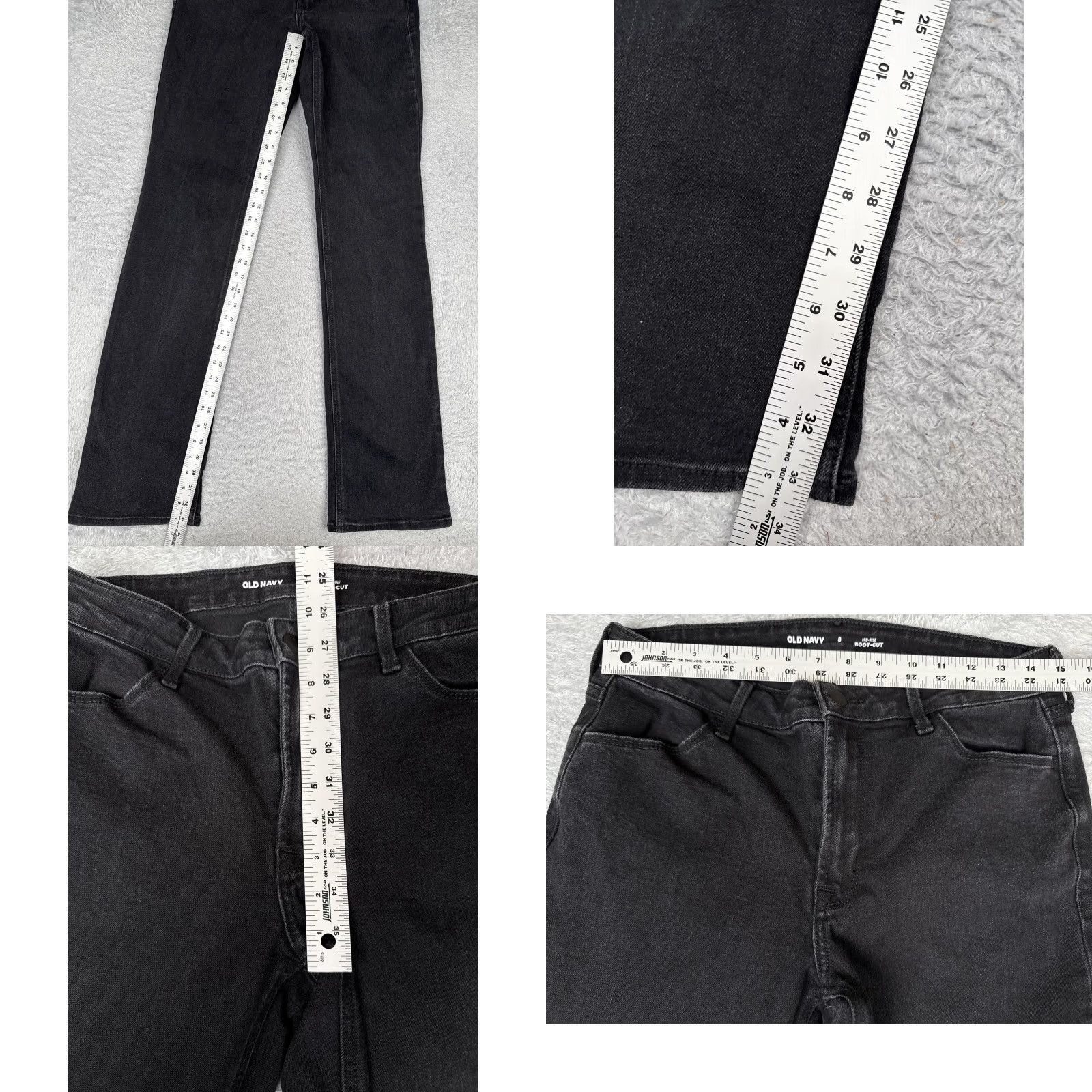 Old Navy Old Navy Jeans 8 Tall Black Mid-Rise Boot-Cut Stretch Denim Womens Size 30" / US 8 / IT 44 - 8 Thumbnail