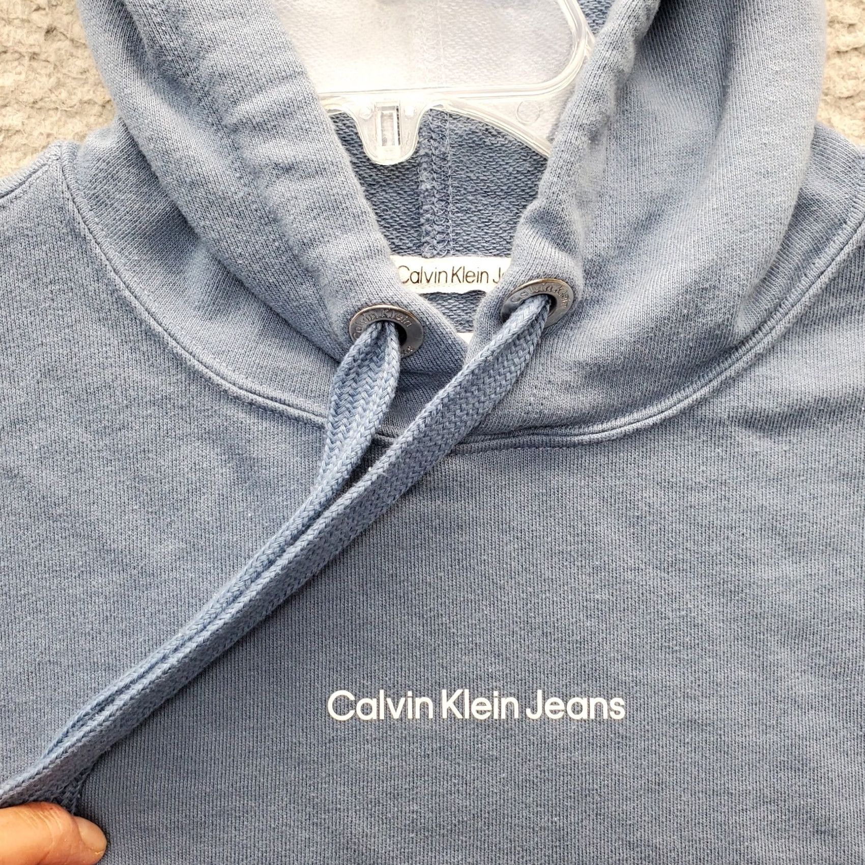 Calvin Klein Calvin Klein Jeans Hoodie Womens Small Blue Cropped Pullover Ribbed Cuff Hem Sh Size S / US 4 / IT 40 - 3 Thumbnail