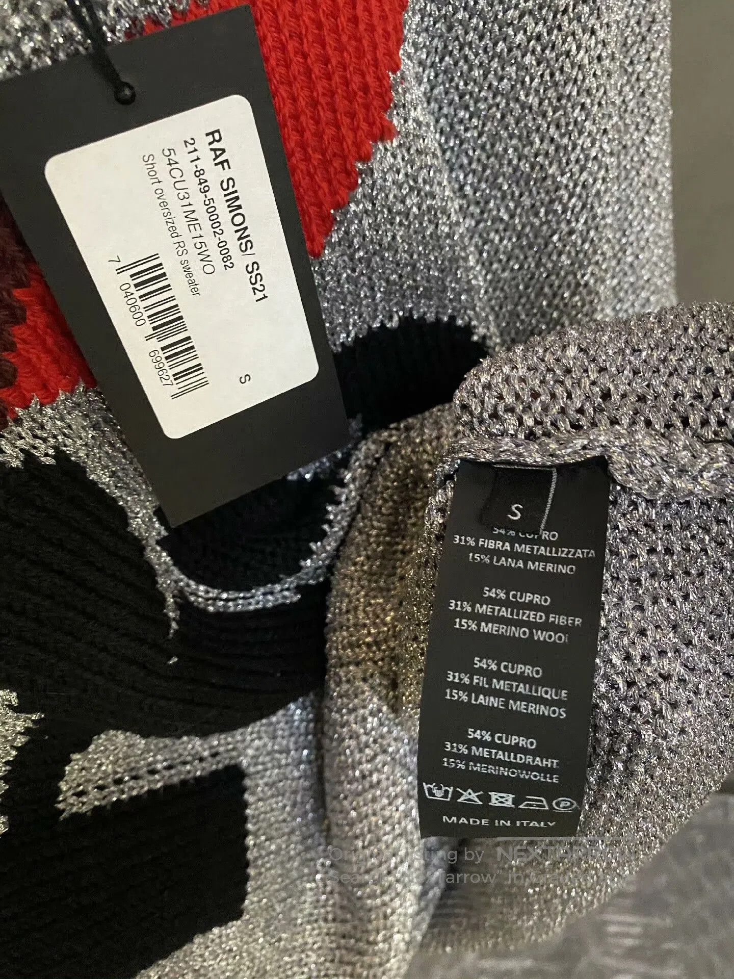Raf Simons Raf Simons RS Silver Glitter Sweater. Size US S / EU 44-46 / 1 - 4 Thumbnail