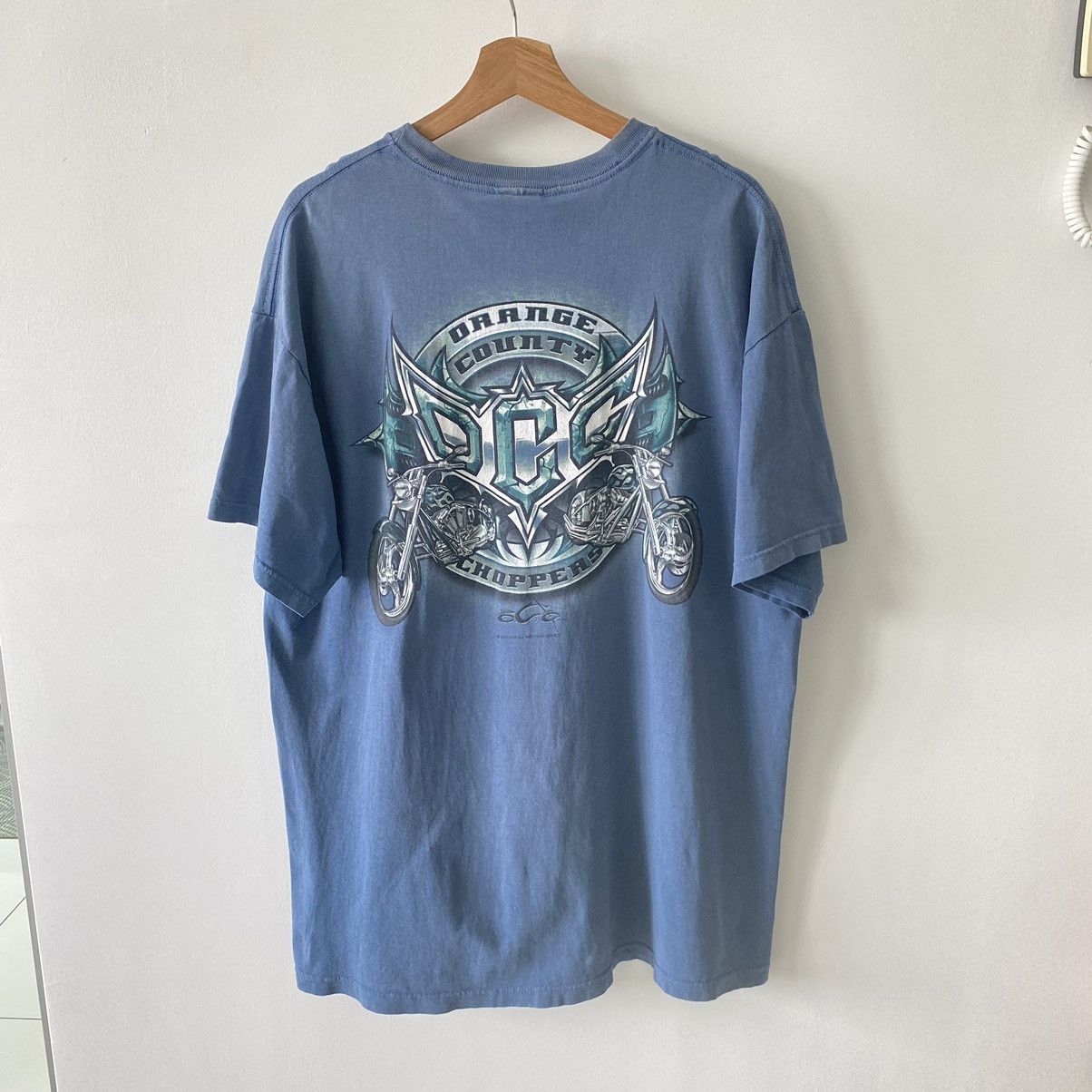 image of Vintage Faded 2004 Orange County Choppers New York Tee in Blue, Men's (Size XL)