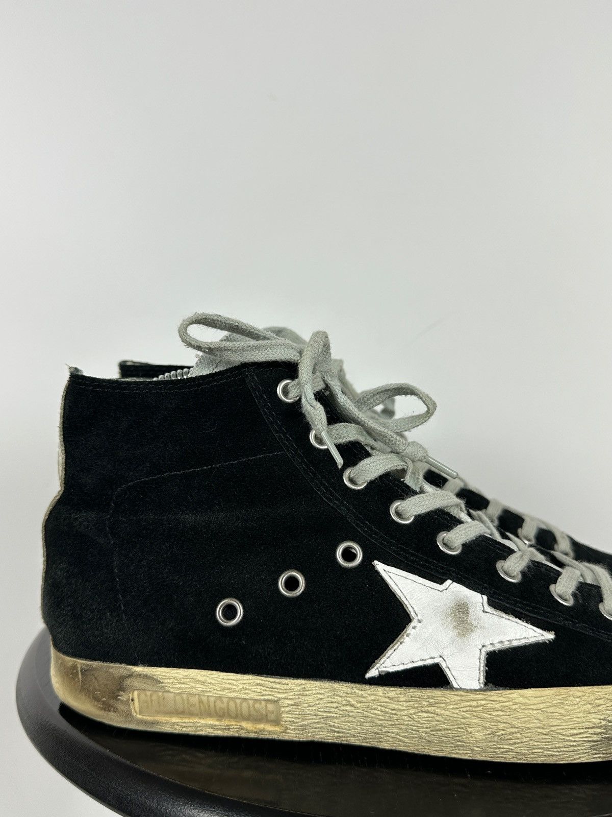 Golden Goose Golden Goose Francy Black Suede High Top Sneakers Size US 7 / EU 40 - 15 Thumbnail