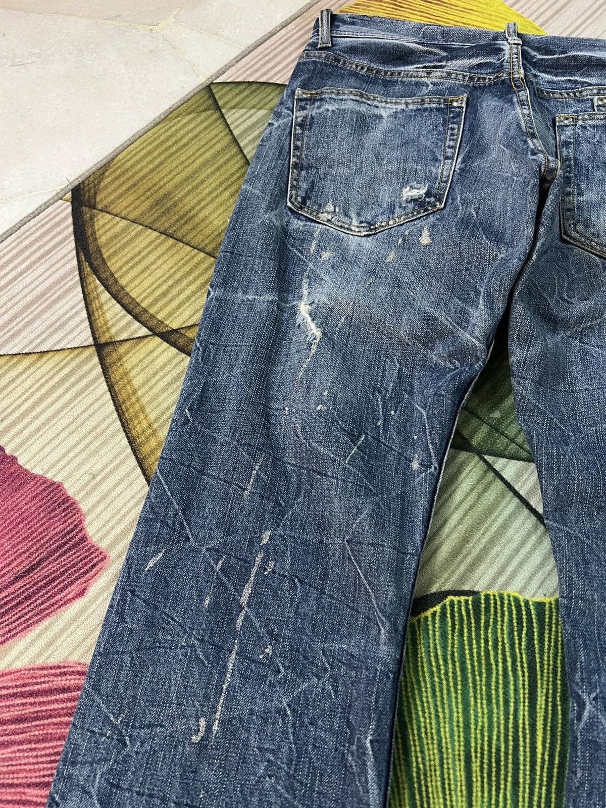 Japanese Brand 💥Flare💥Japanese Unbrand Distressed Jean Size US 31 - 15 Thumbnail