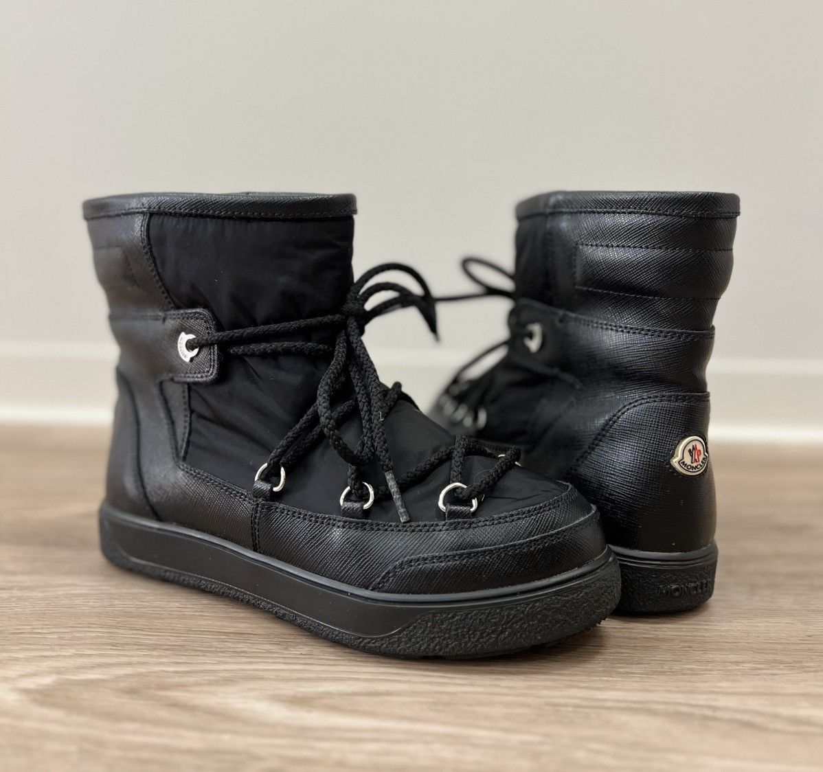 Moncler Moncler Fanny Apres Ski Black Snow Moon Boots Size US 6 / IT 36 - 1 Thumbnail