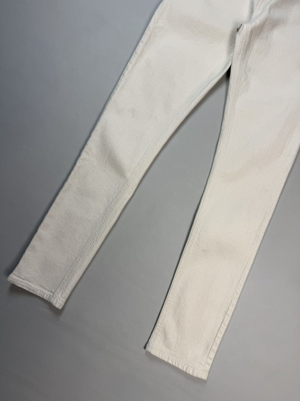 Nudie Jeans Nudie Jeans Co Skinny Lin Ecru Stretch Twill Men’s Jeans Size US 31 - 3 Thumbnail