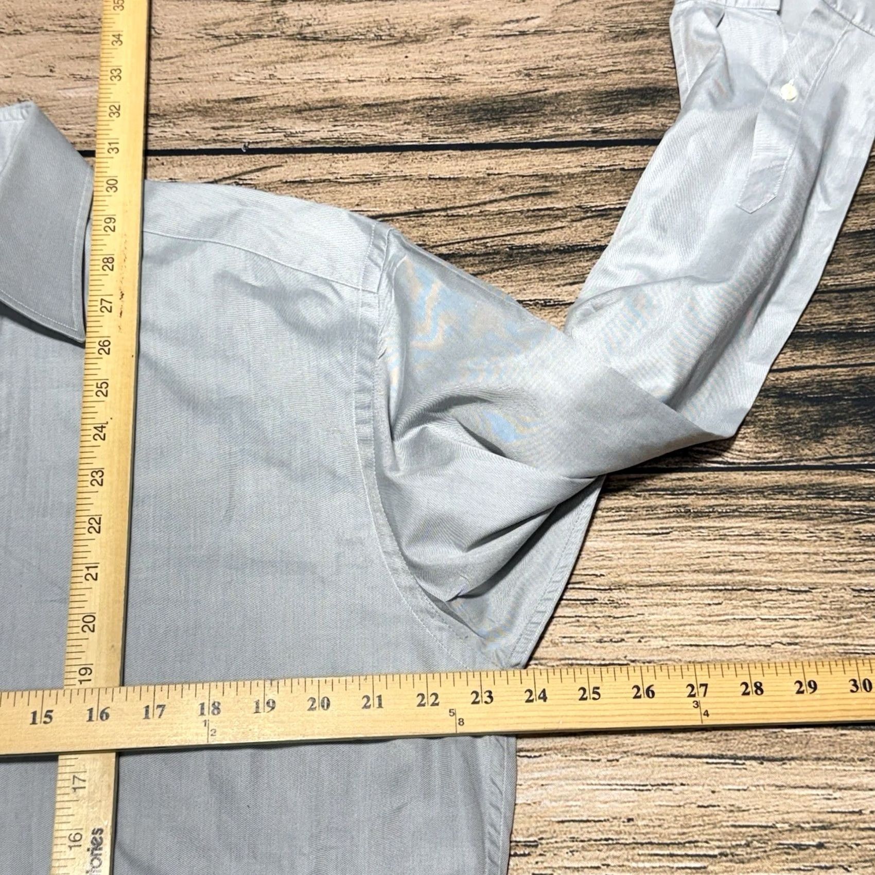 Canali Canali Dress Shirt 16 Blue 100% Cotton Long Sleeve French Cuff Italy Regular Mens Shirt Size 42R - 5 Thumbnail