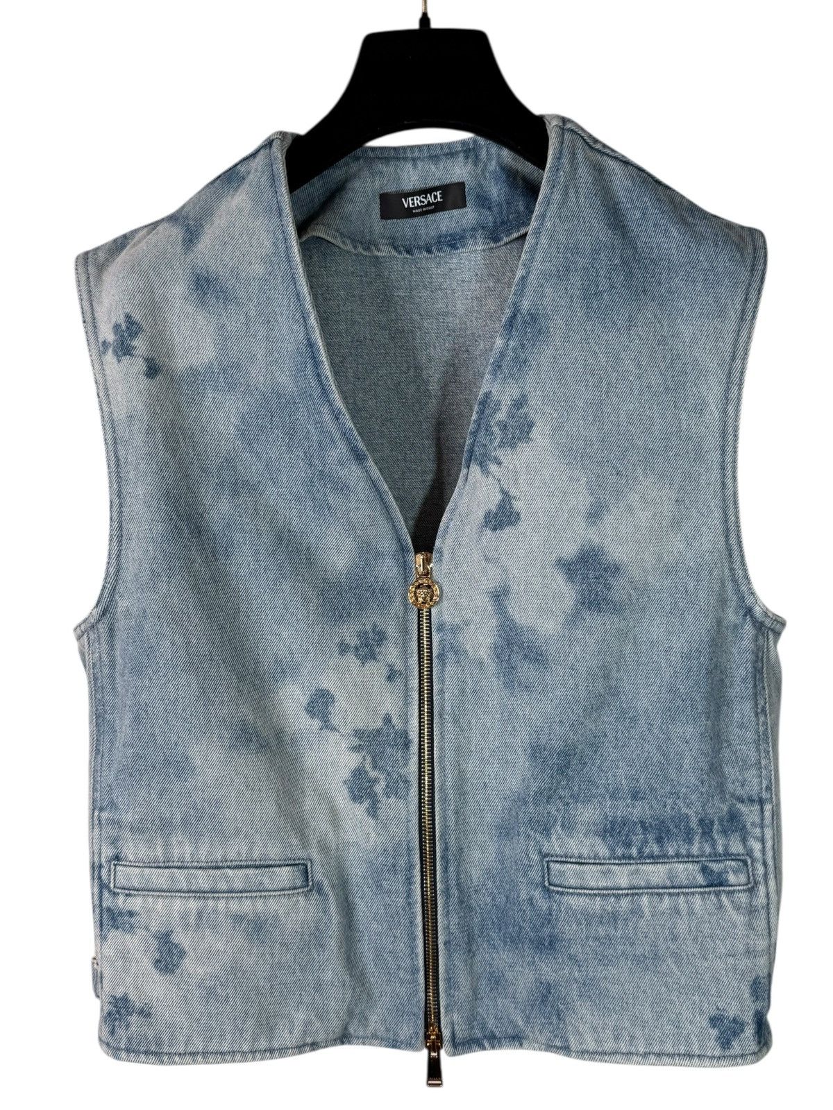 Versace Versace Men’s Denim Vest with Medusa Details Size 48 Size US M / EU 48-50 / 2 - 1 Thumbnail