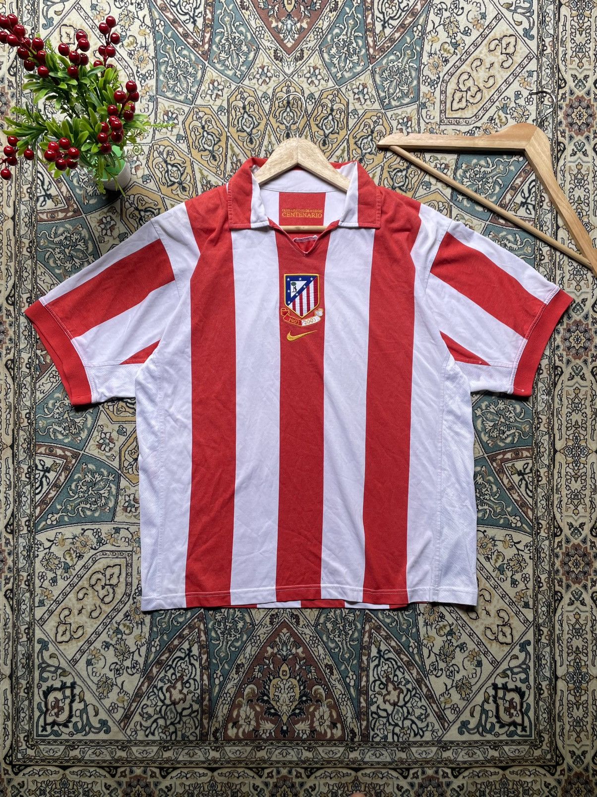 Atletico Madrid 2002 2003 Centenario Football Shirt *RARE*