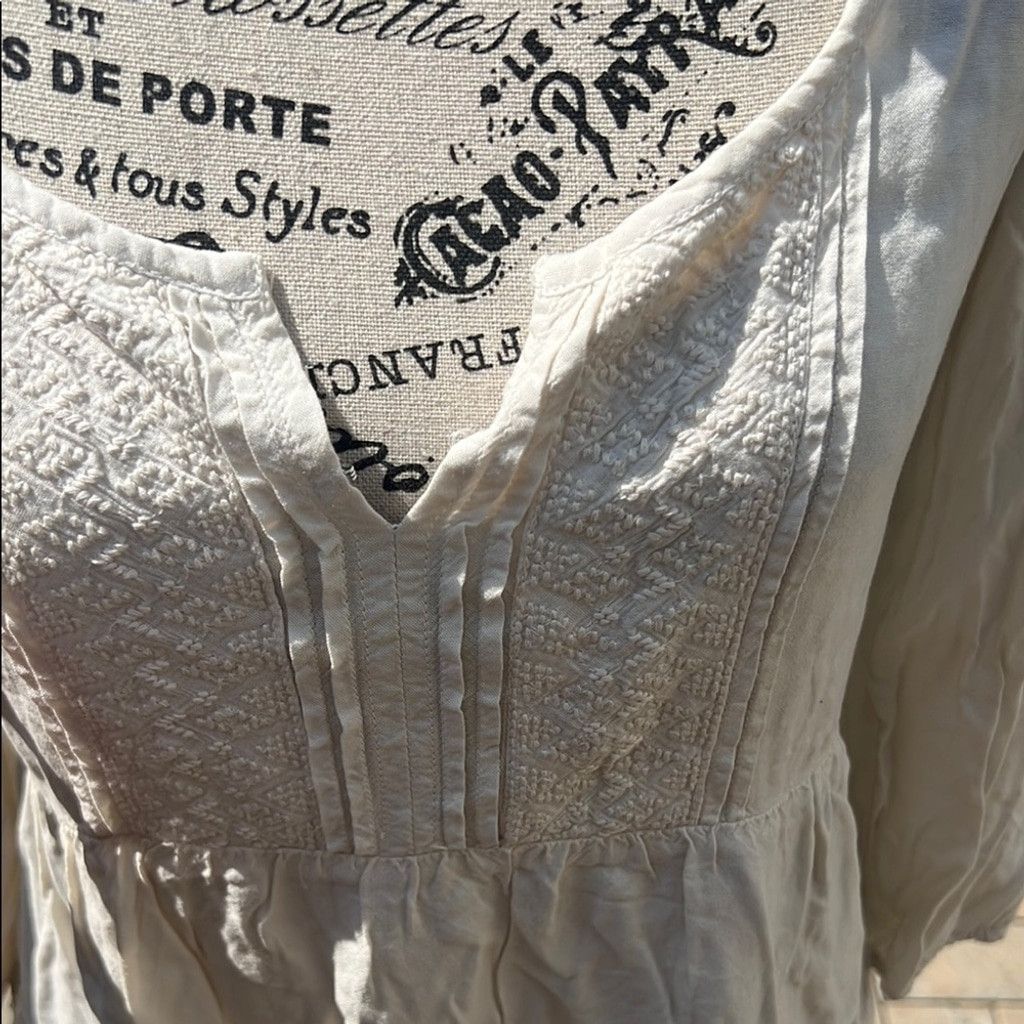 American Eagle Outfitters American Eagle Outfitters Cream Peplum Tunic Blouse Size S / US 4 / IT 40 - 7 Thumbnail
