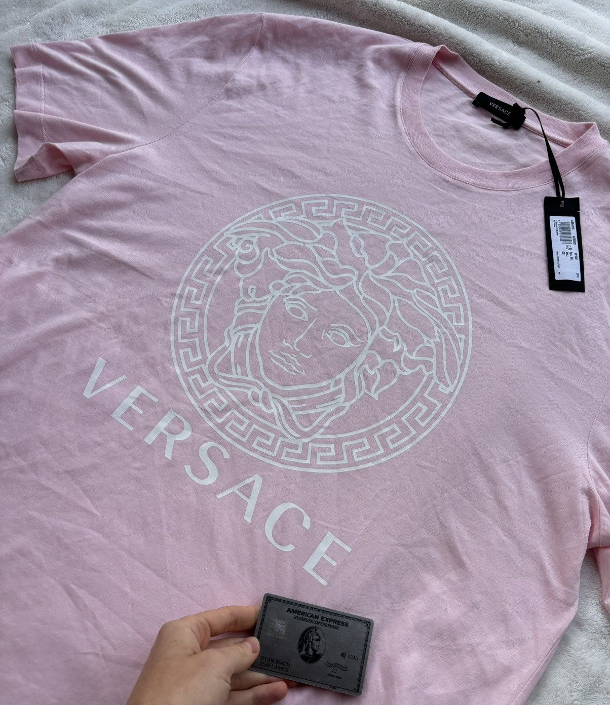 Versace Versace Pink/White Medusa Head Tee Size US XXL / EU 58 / 5 - 2 Thumbnail