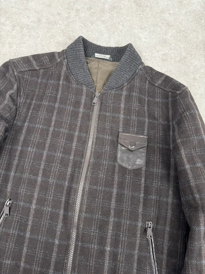 Dolce & Gabbana 2000s Dolce & Gabbana Dark Grey Wool Shattered Bomber Jacket Size US M / EU 48-50 / 2 - 5 Thumbnail
