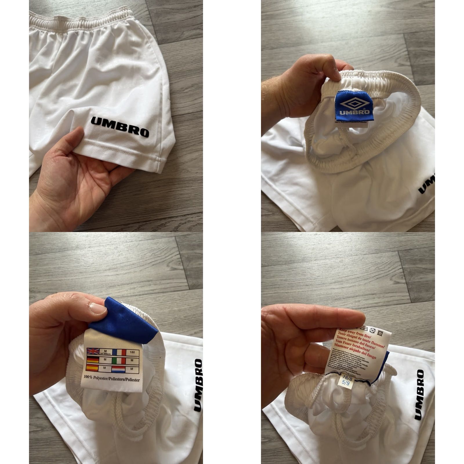 Umbro VINTAGE Umbro Football Shorts Training Athletic Soccer White Mens sz M 90s Size US 31 - 8 Thumbnail