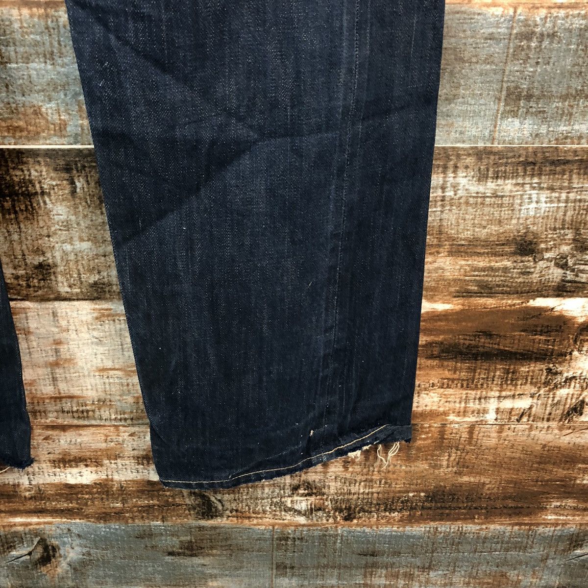 Okura Okura Blue Distressed ripped selvedge Denim Pants #A1444 Size US 35 - 14 Thumbnail