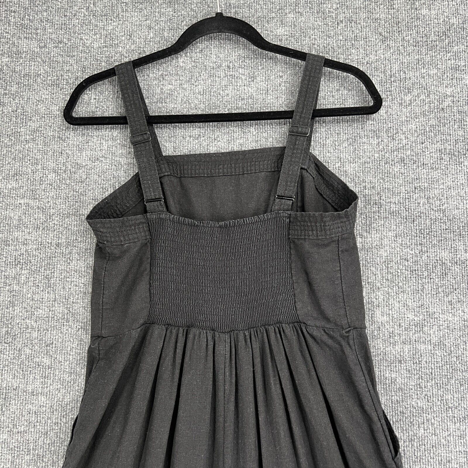 Old Navy Old Navy Jumpsuit Black Linen Blend Wide Leg Smocked Sz M Size 28" / US 6 / IT 42 - 6 Thumbnail