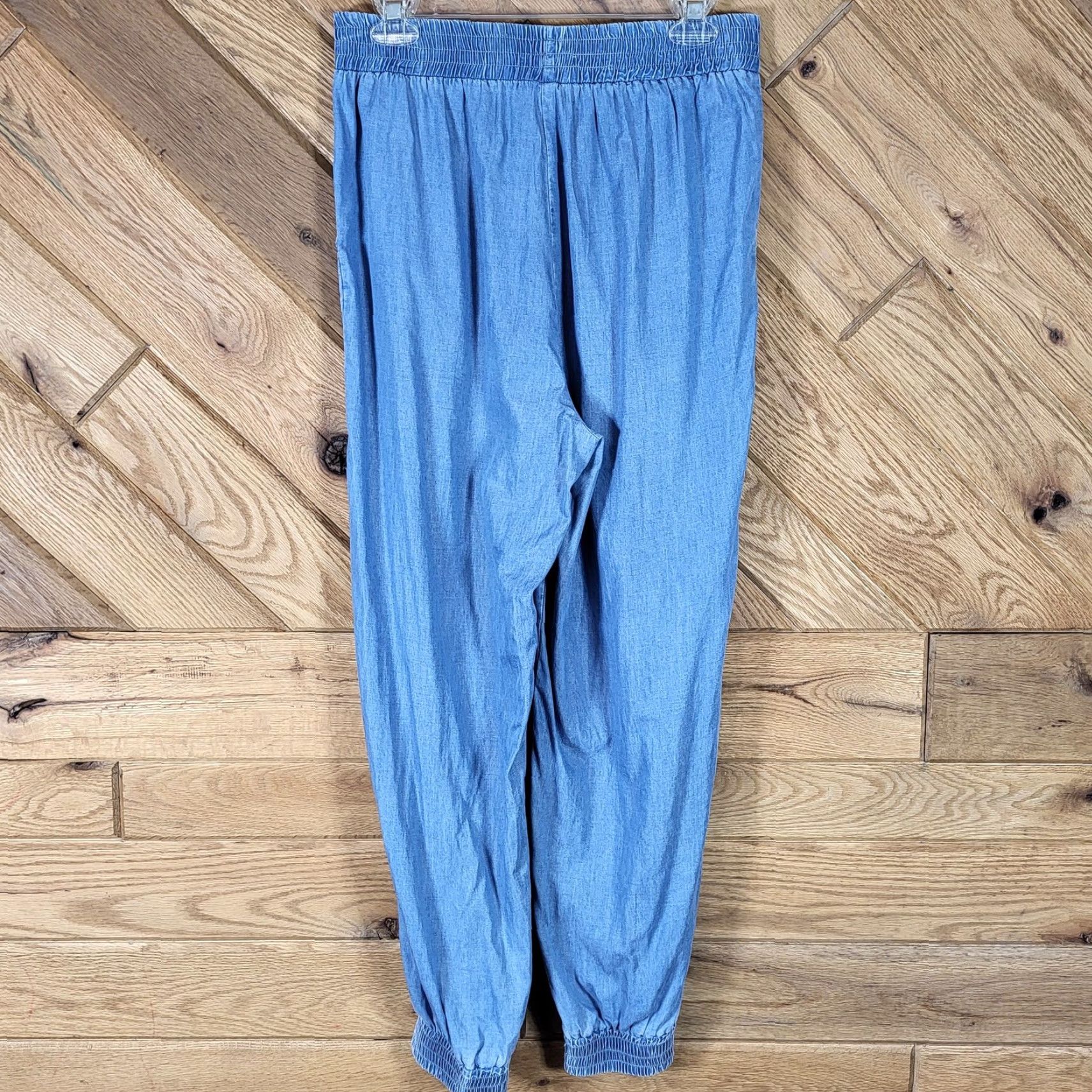 Vintage VINTAGE Hem & Thread Womens Jogger Pants M Blue Pockets Elastic Waist Tags Size 32" / US 10 / IT 46 - 6 Thumbnail