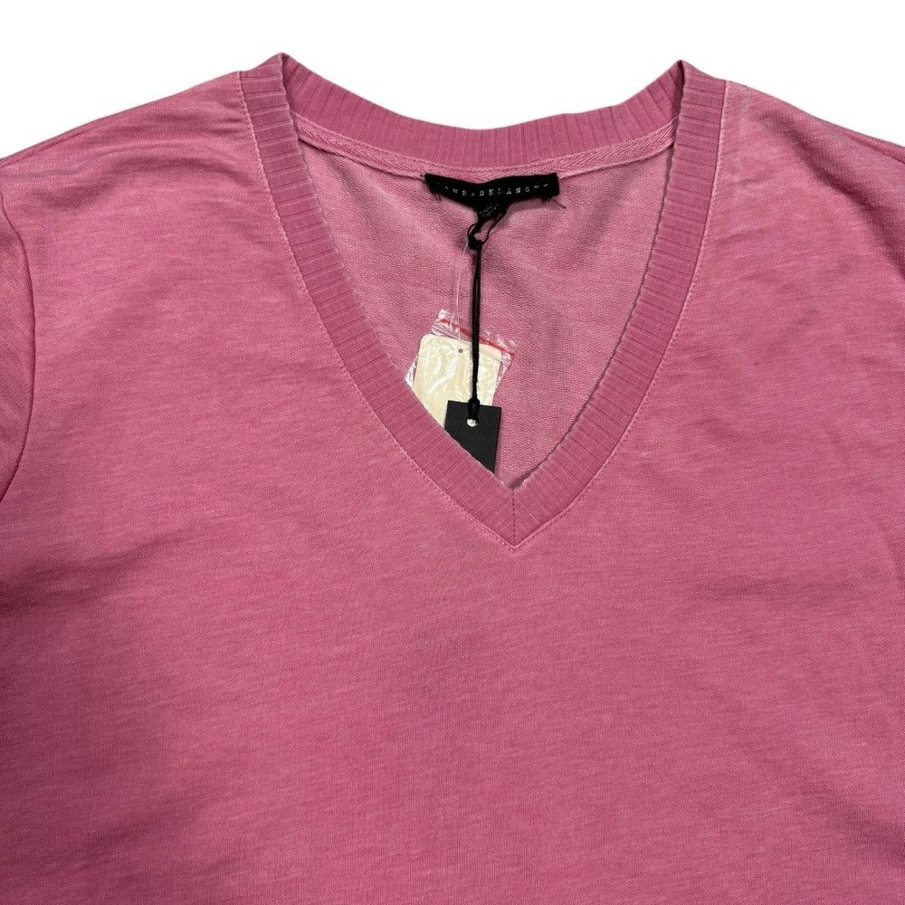 Other NWT New Jane And Delancey Pink V-Neck Short Sleeve Cotton T Size M / US 6-8 / IT 42-44 - 6 Thumbnail