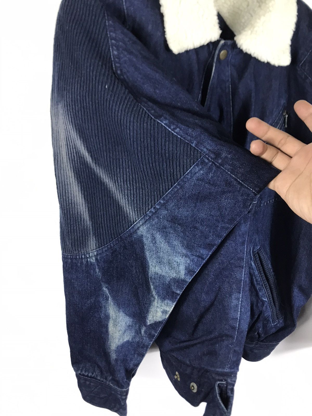Japanese Brand ⚡️Vintage City Sport Denim Faded Sherpa inside Bomber Jacket Size US M / EU 48-50 / 2 - 10 Thumbnail