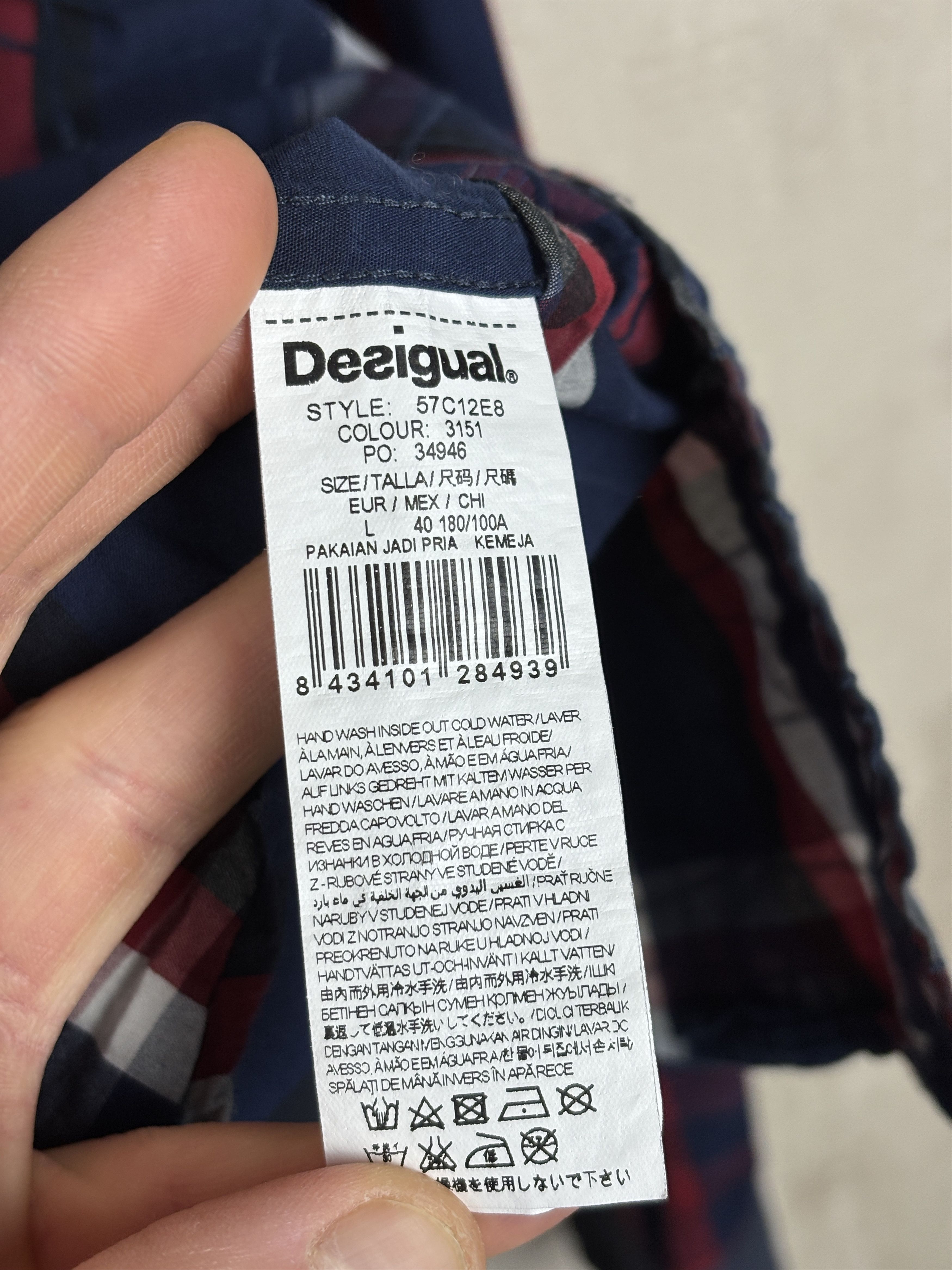 Desigual Desigual Check Long Sleeve Shirt Size US L / EU 52-54 / 3 - 10 Thumbnail