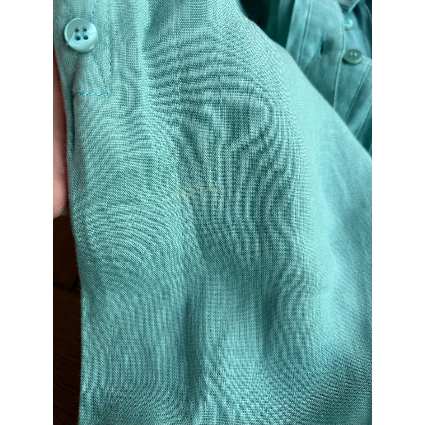 Armani Collezioni Armani Collezioni Women’s Turquoise Button Up Pleated Front Size M / US 6-8 / IT 42-44 - 9 Thumbnail