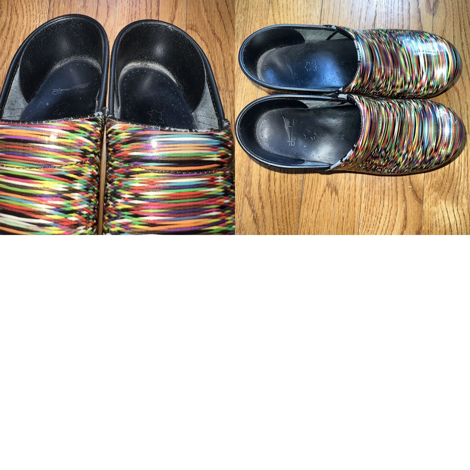 Dansko DANSKO Multicolor Stripe Leather Clogs Women 7.5/8 Slip On Comfort Leather Insole Rubber Outsole Casual Workwear Mens? Size M / US 6-8 / IT 42-44 - 9 Thumbnail