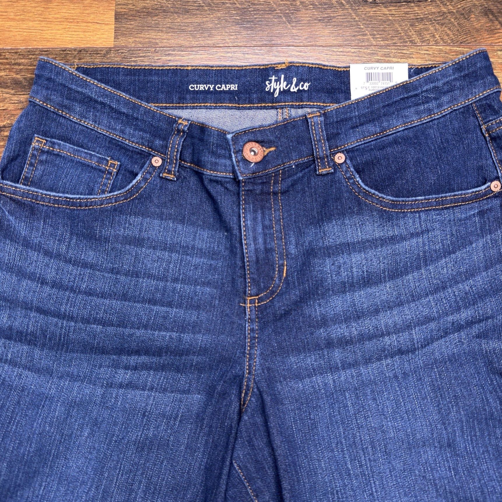 Vintage Style & Co Capri Jeans Womens 8 Petite Mid Rise Stretch Cuffed New Jeans Blue Capris Capris? Size 30" / US 8 / IT 44 - 3 Thumbnail