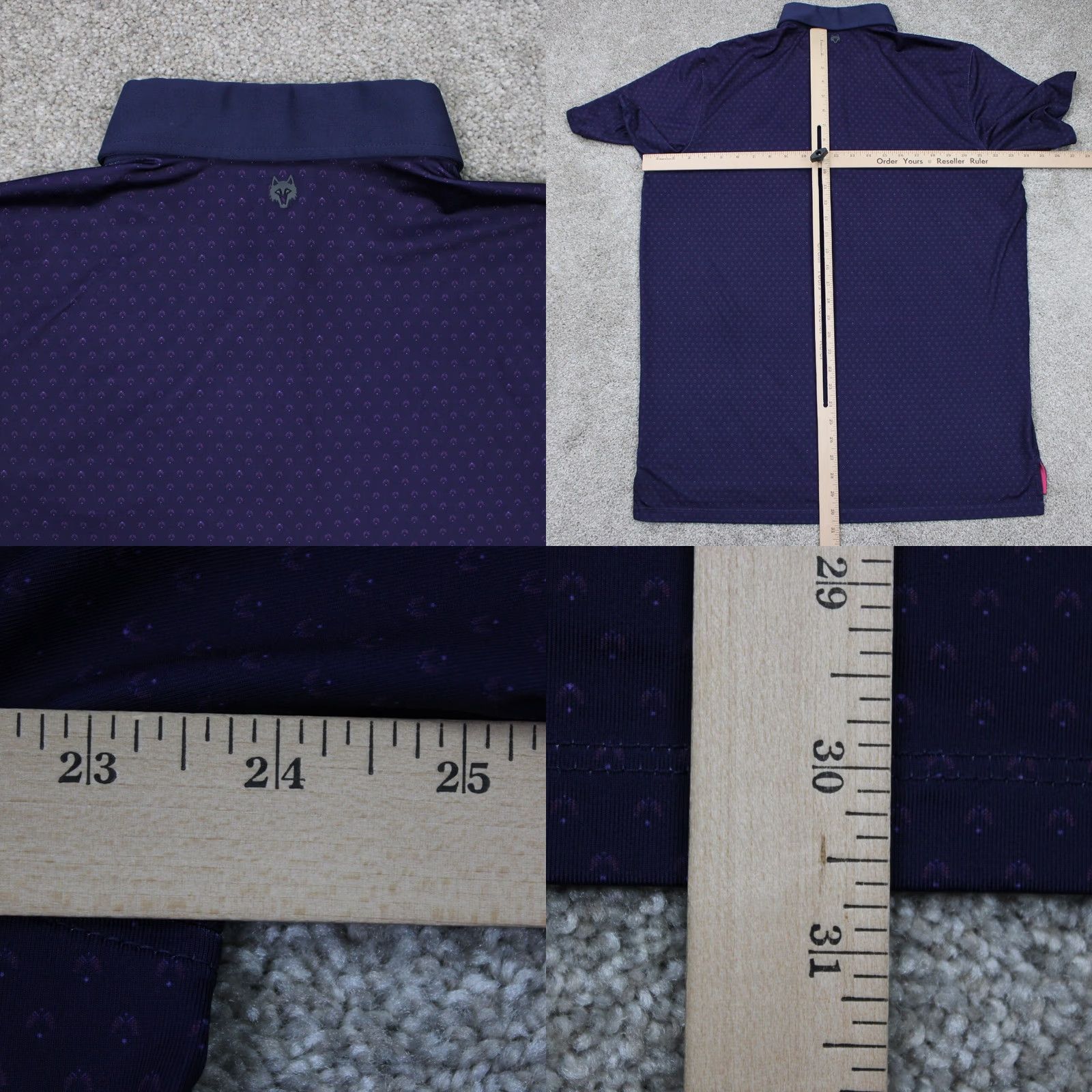 Vintage Greyson Polo Shirt Mens Large Purple Geometric Short Sleeve Pullover Size US L / EU 52-54 / 3 - 9 Thumbnail