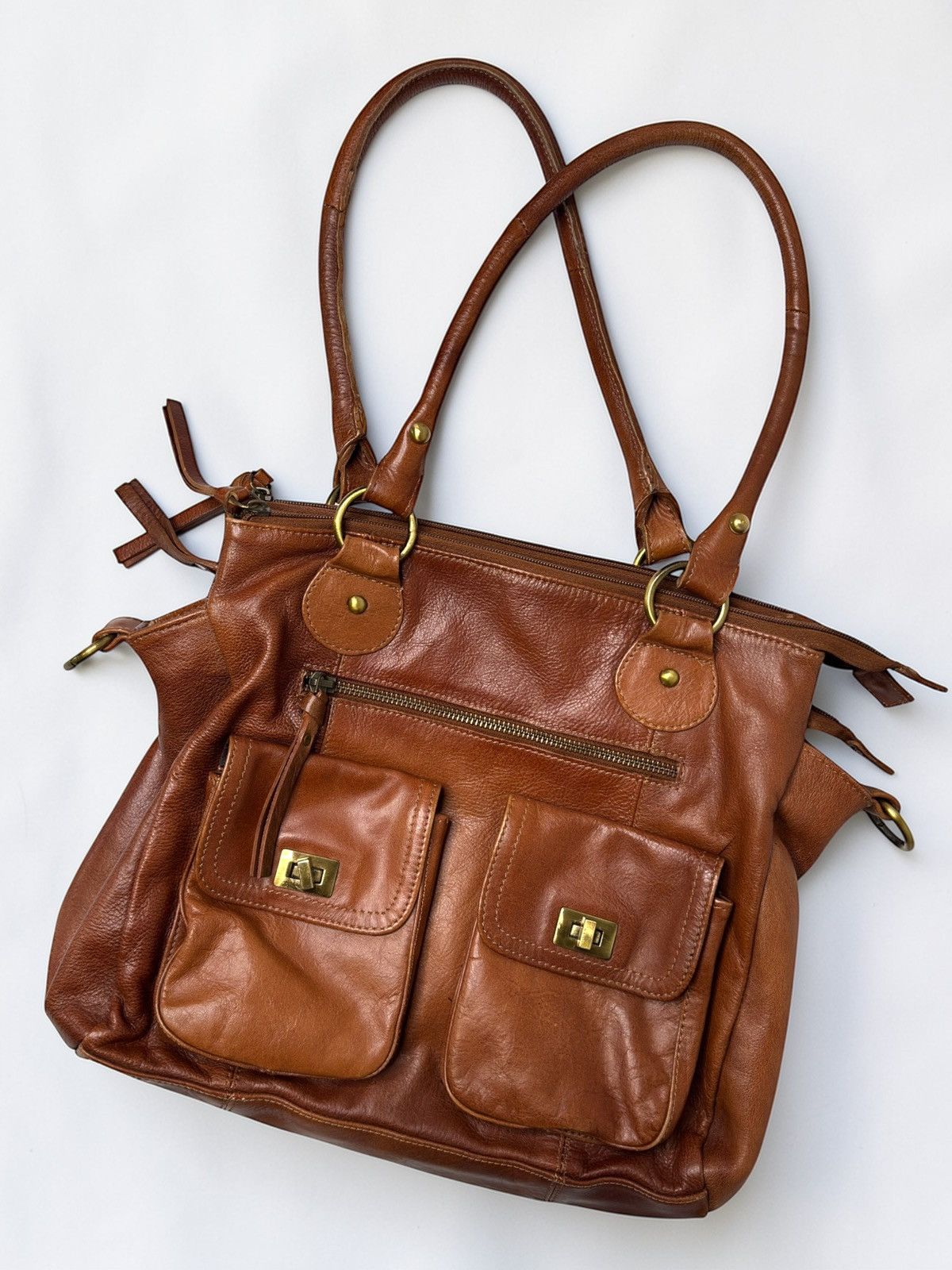 Vintage Vintage leather bag y2k avant garde swag classy retro 90s 00 Size ONE SIZE - 1 Thumbnail