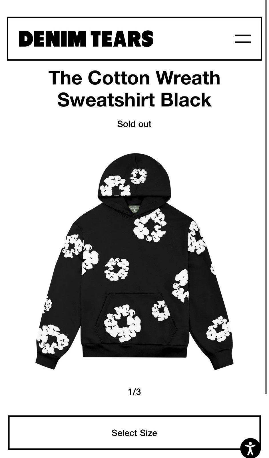 DENIM TEARS The Cotton Wreath Sweatshirt Black (In Hand