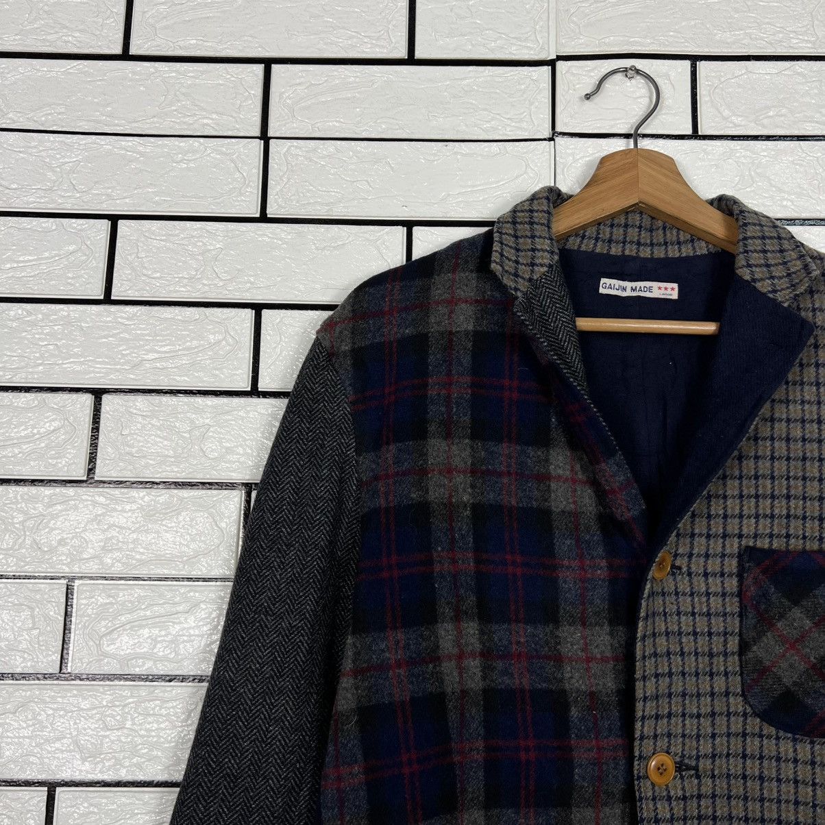 Japanese Brand GAIJIN MADE Hyrbid Pattern Checked Casual Jacket #4160-C190 Size US L / EU 52-54 / 3 - 3 Thumbnail
