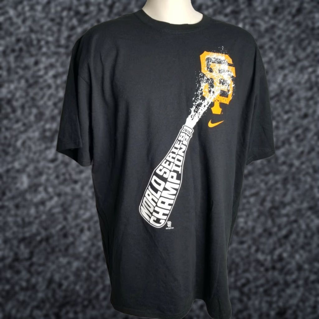 Nike VINTAGE Nike San Francisco Giants 2010 World Series T-Shirt Men’s 2XL Black Sports Cotton Size US XXL / EU 58 / 5 - 1 Thumbnail