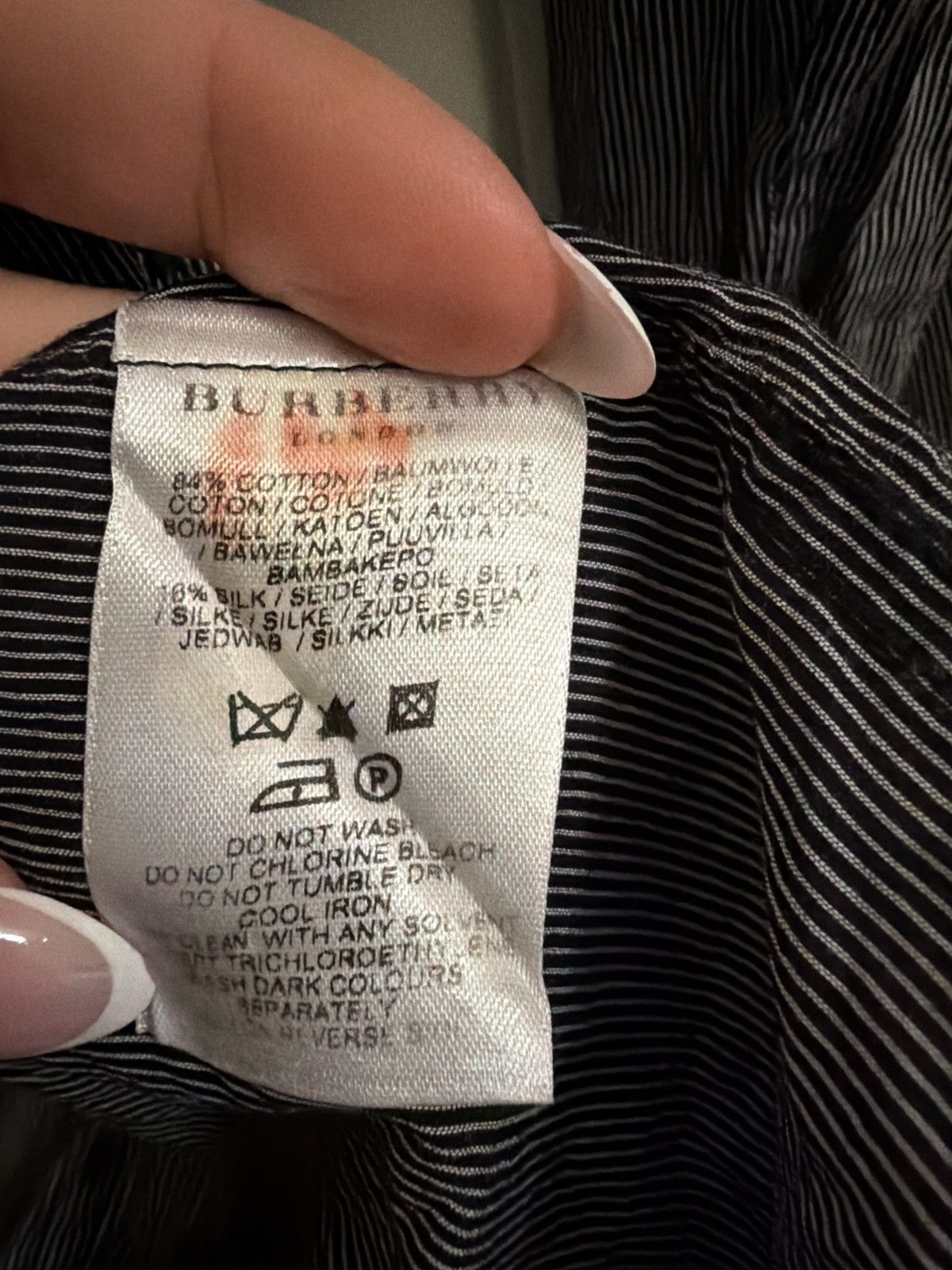 Burberry Burberry Slim Fit Pinstripe Dress Shirt Size 44R - 6 Thumbnail