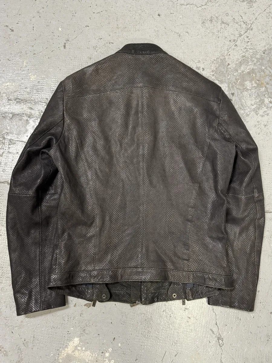 Emporio Armani SS2009 Emporio Armani Brown Snakeskin Effect Leather Multi Zips Jacket Size US S / EU 44-46 / 1 - 3 Thumbnail
