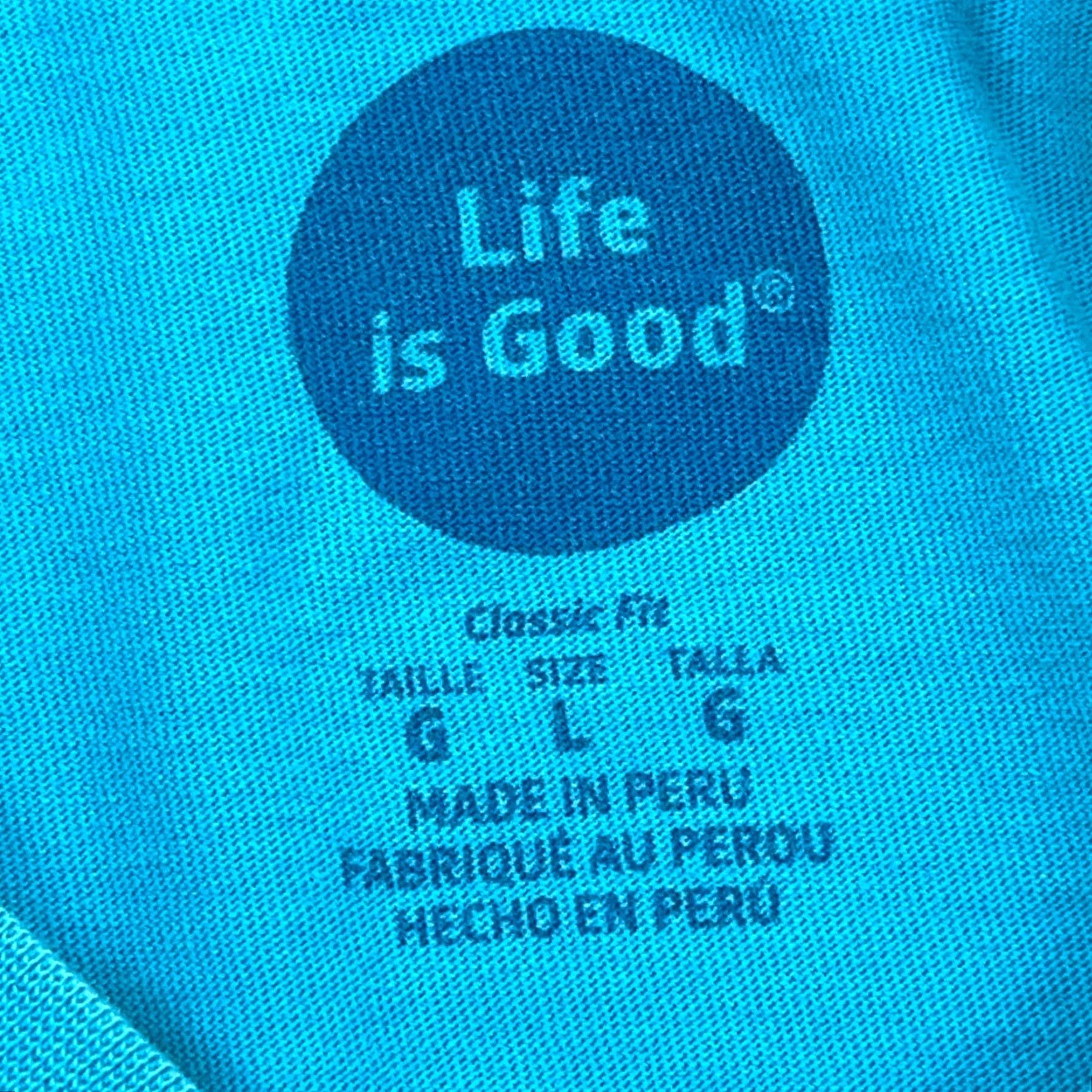 Life is Good Life is Good Shirt Men Large Blue Tee Classic Fit Bass Fishing Outdoor Camp Teal Size US L / EU 52-54 / 3 - 3 Thumbnail