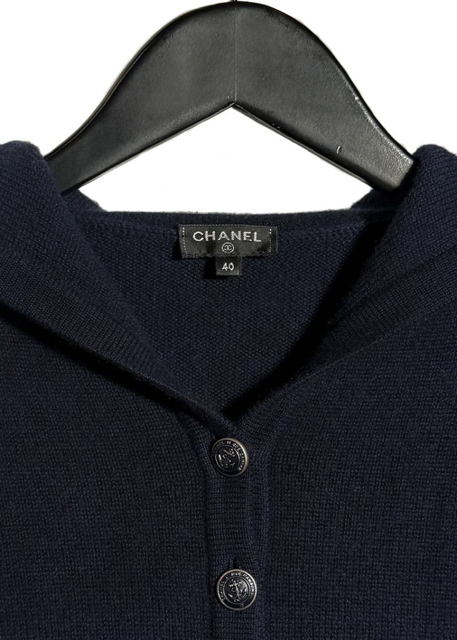 Chanel Chanel 2018 Navy Blue Cashmere Nautical Cardigan Sweater Size M / US 6-8 / IT 42-44 - 3 Thumbnail