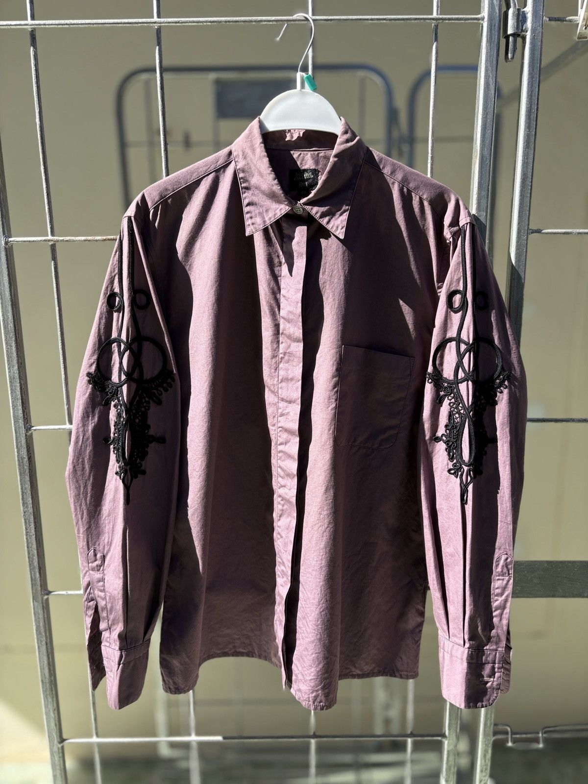 Jean Paul Gaultier Jean Paul Gaultier JPG lace sleeves purple shirt Size S / US 4 / IT 40 - 1 Thumbnail