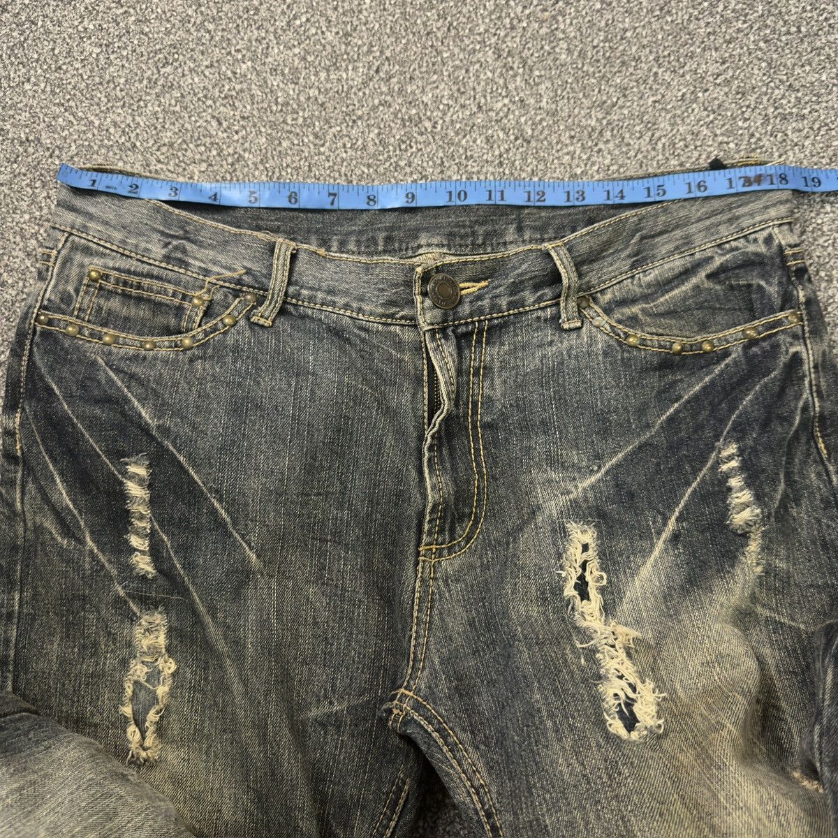 Hysteric Glamour 🔥🇯🇵 Baggy Japanese Seditionaries Claw Mark Distressed Jeans Size US 36 / EU 52 - 15 Thumbnail